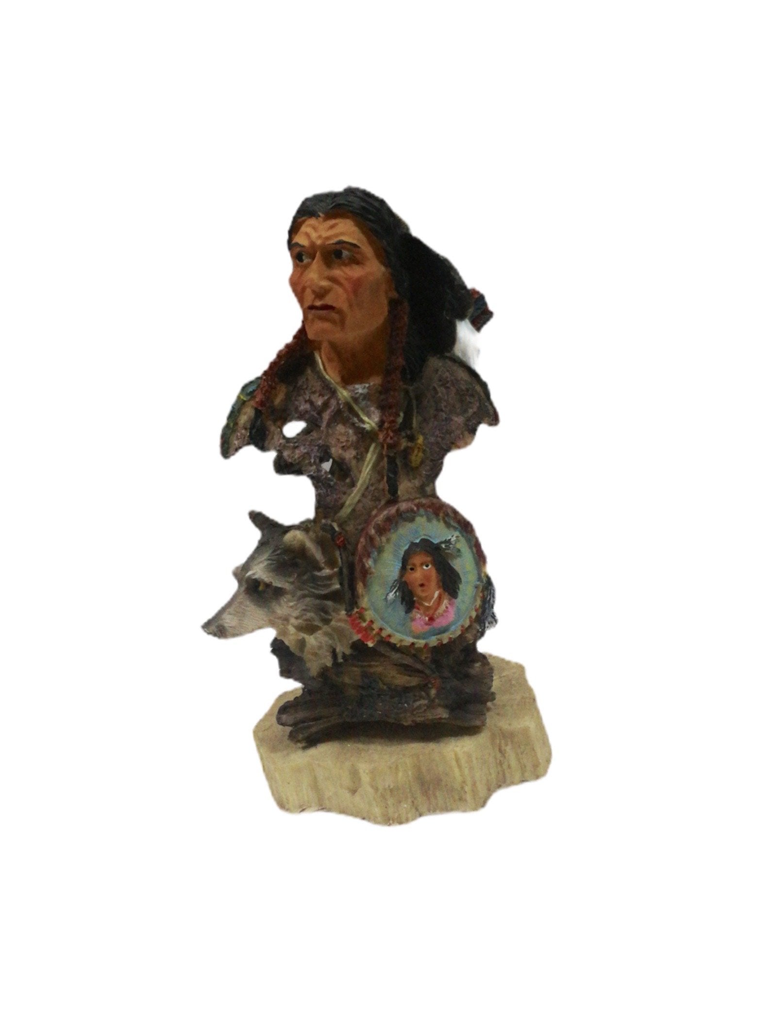 LOT DE 2 - Statuette sculpture indien résine - figure indien 8,90€/unité | Grossiste-pro