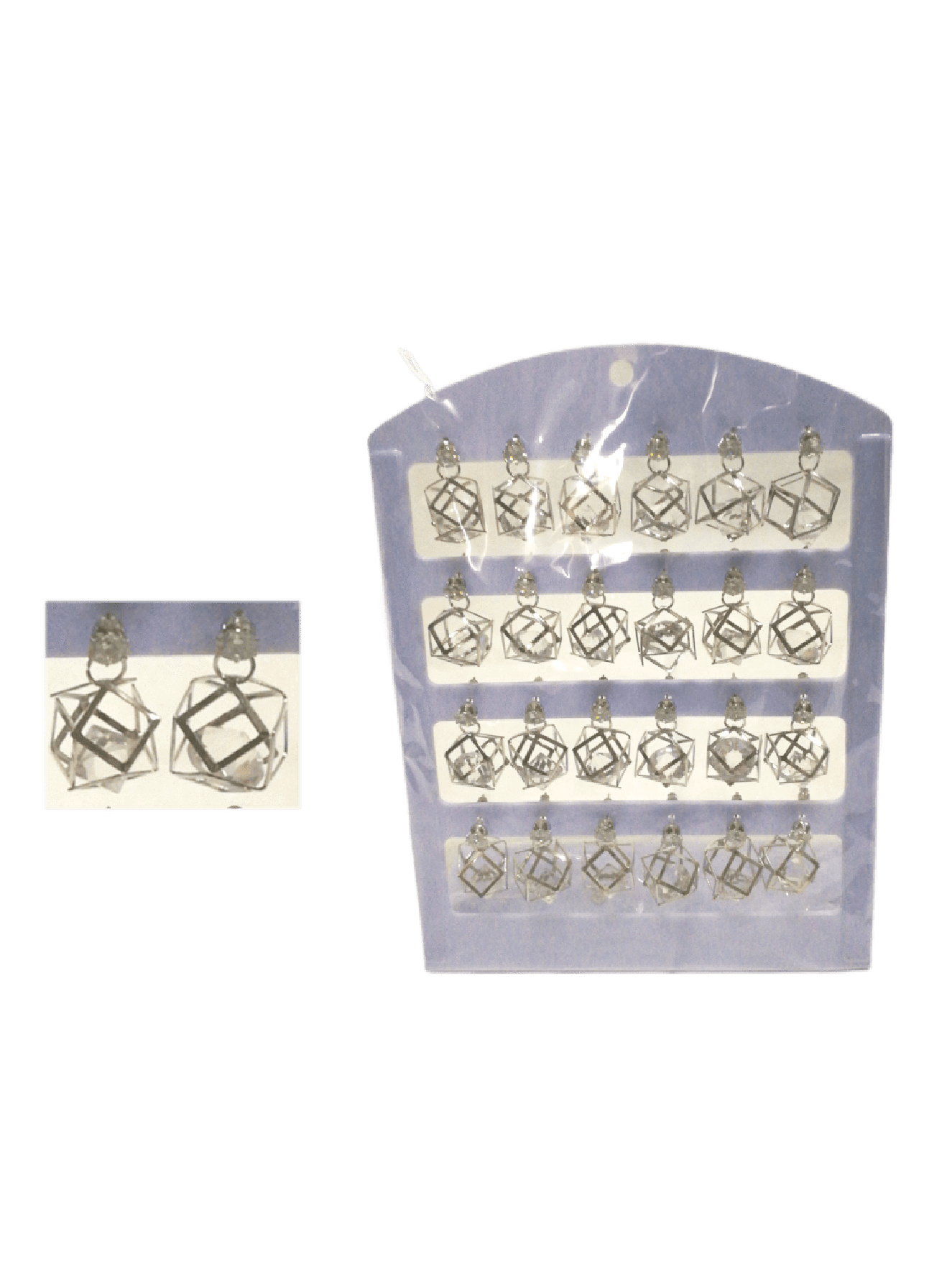 DESTOCKAGE LOT DE 12 - Boucles d'oreilles motif cubique 0,50€/paire | Grossiste-pro