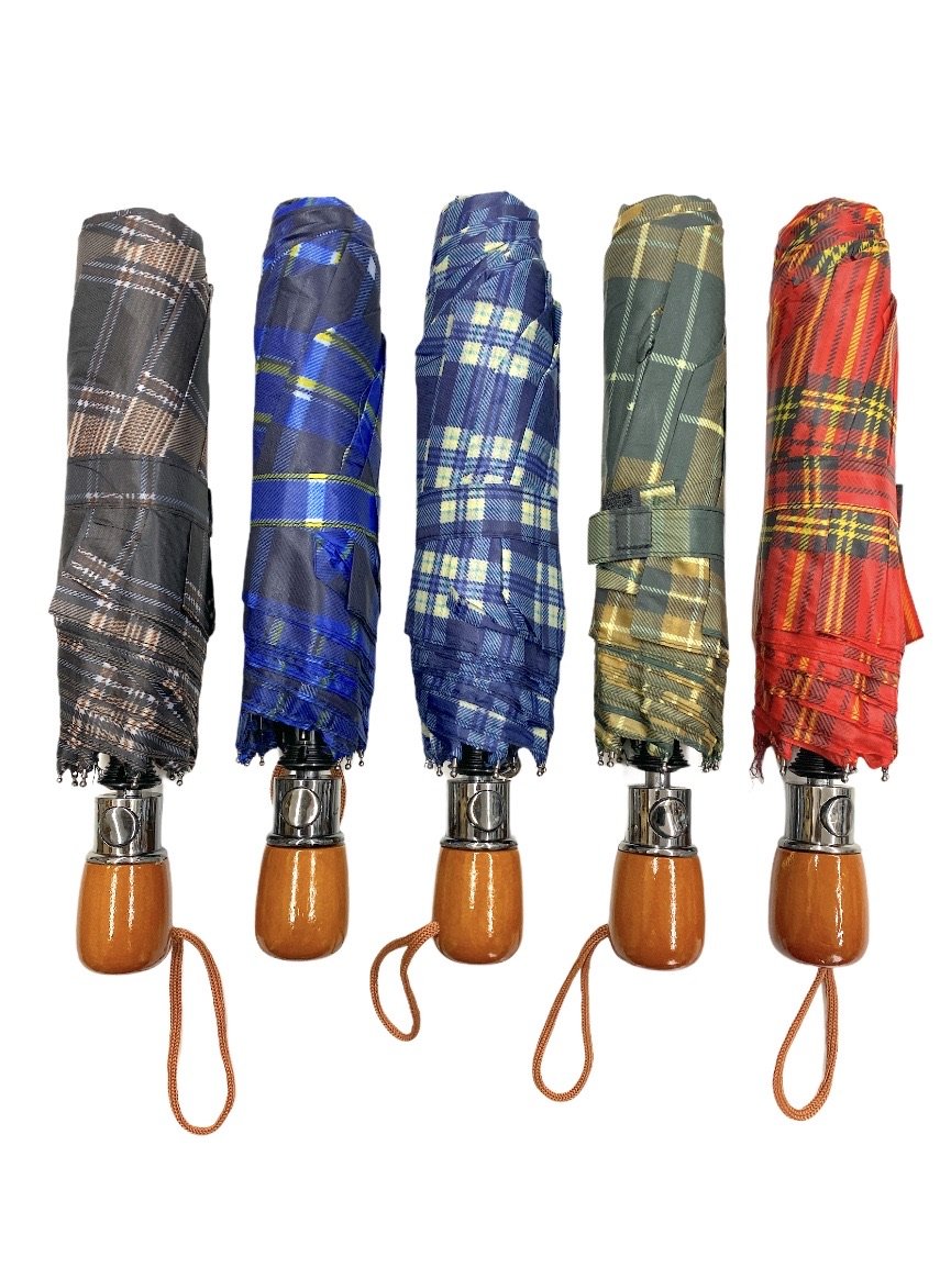 Parapluie automatique motif tartan carreaux (x12) #3603