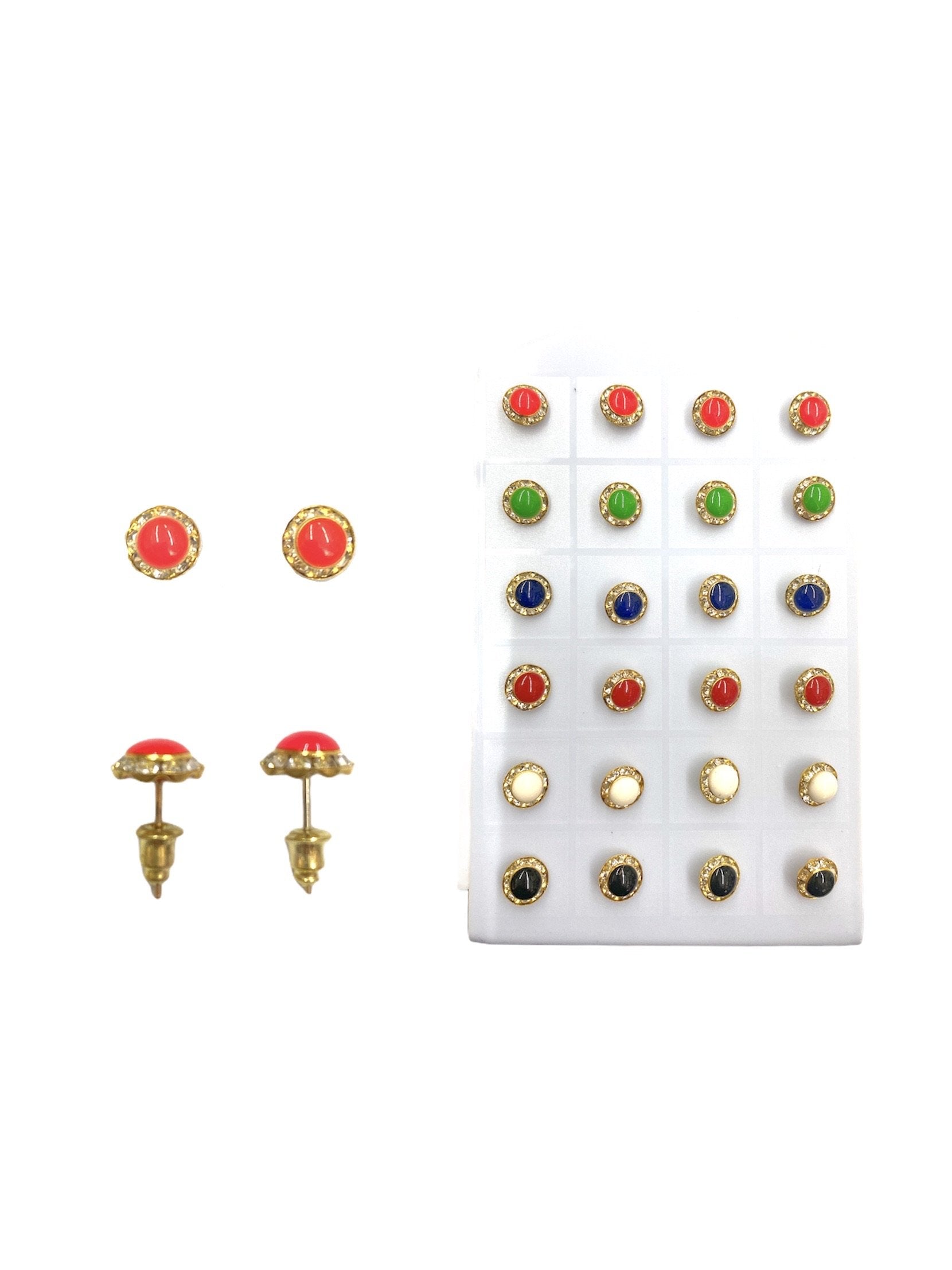 LOT DE 12 - Boucles d'oreilles pins simple 3 couleurs au choix 0,62€/paire | Grossiste-pro