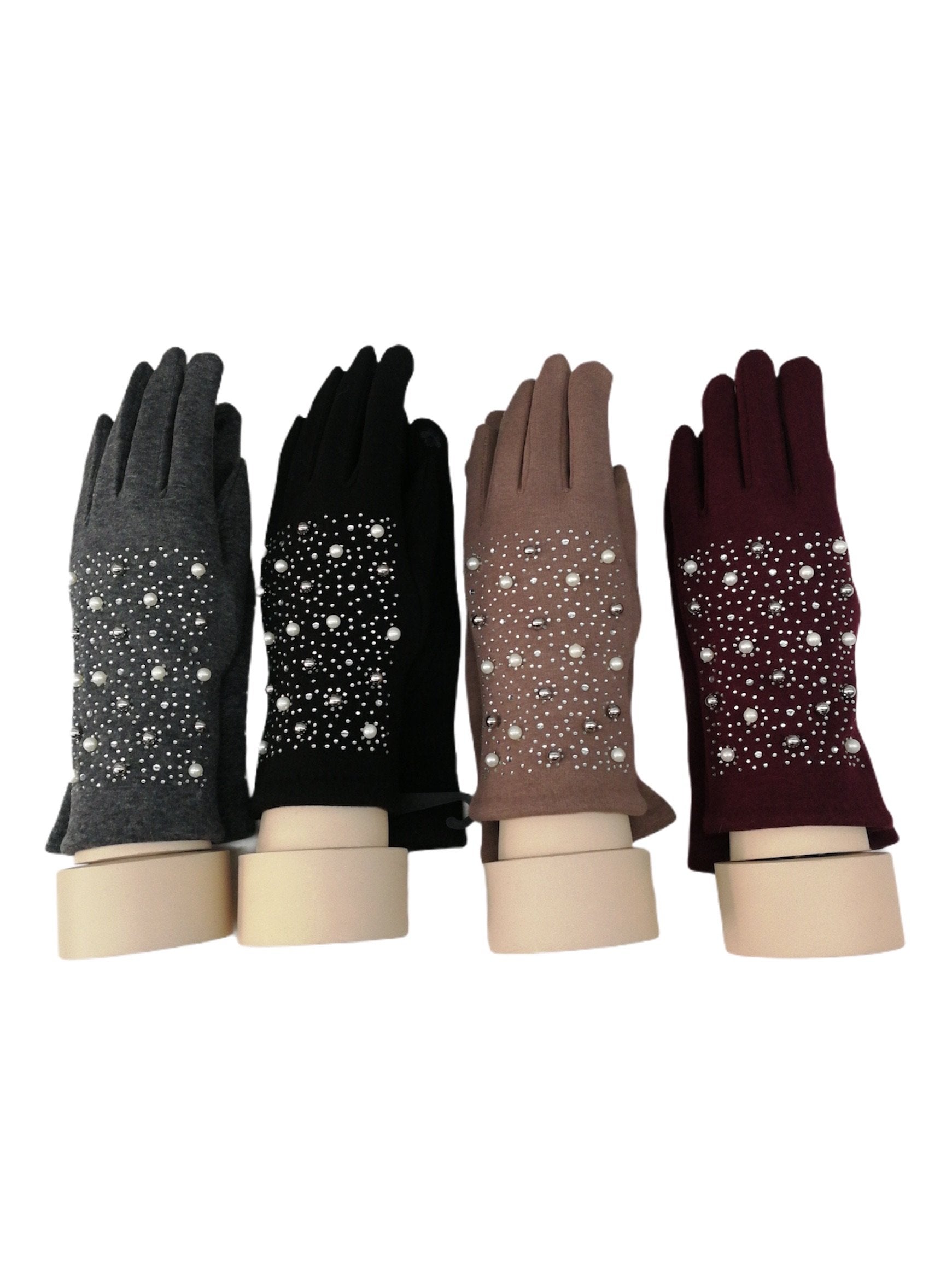 Gants tactiles perles doublure (x12) 3,50€/paire | Grossiste-pro