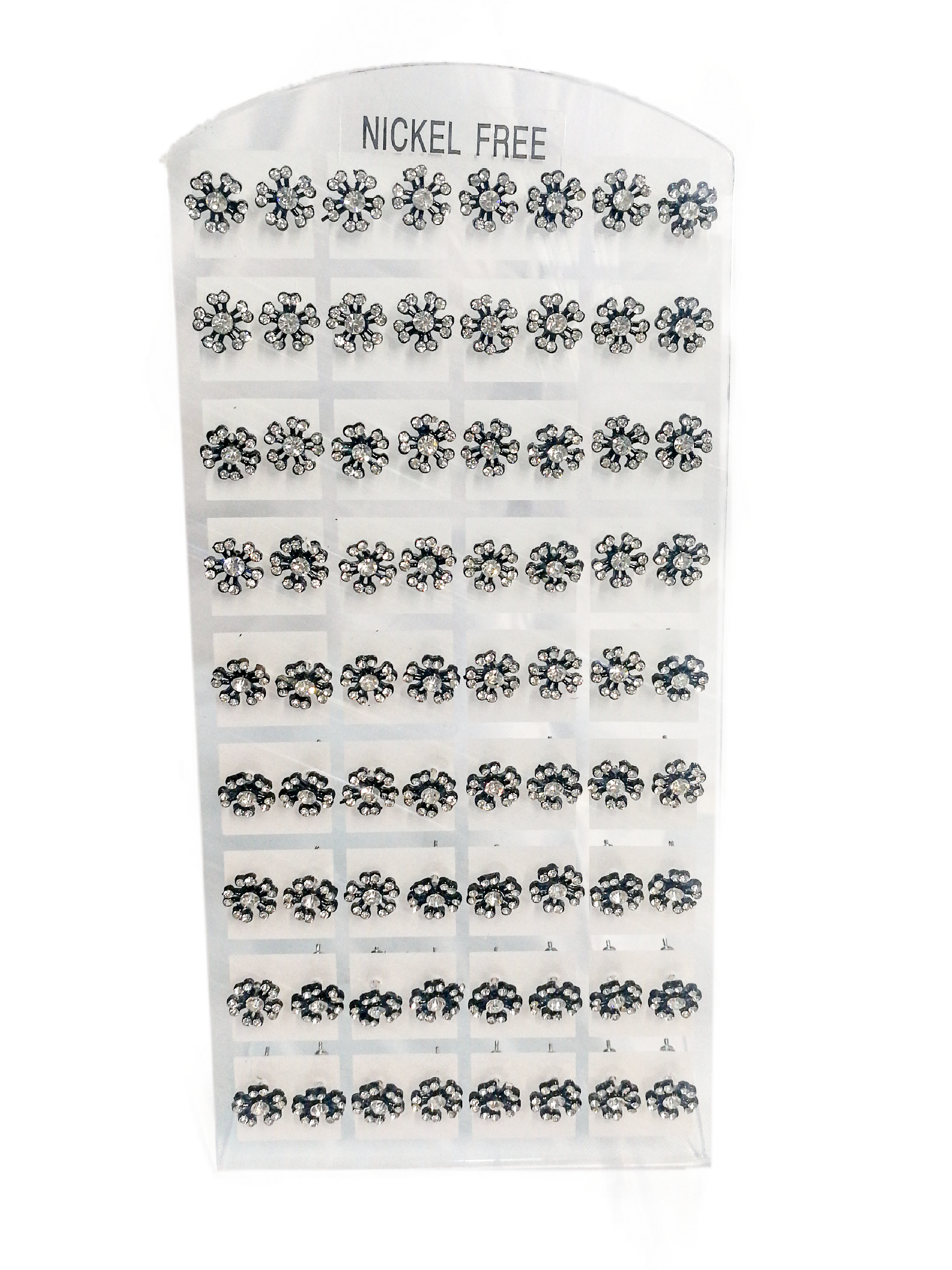 LOT DE 36 - Boucles d'oreilles flocon strass 0,21€/paire | Grossiste-pro