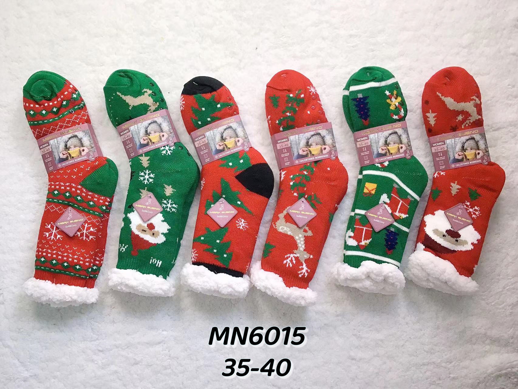 Chaussettes fourrées motif Noël T35- 40  (x12)