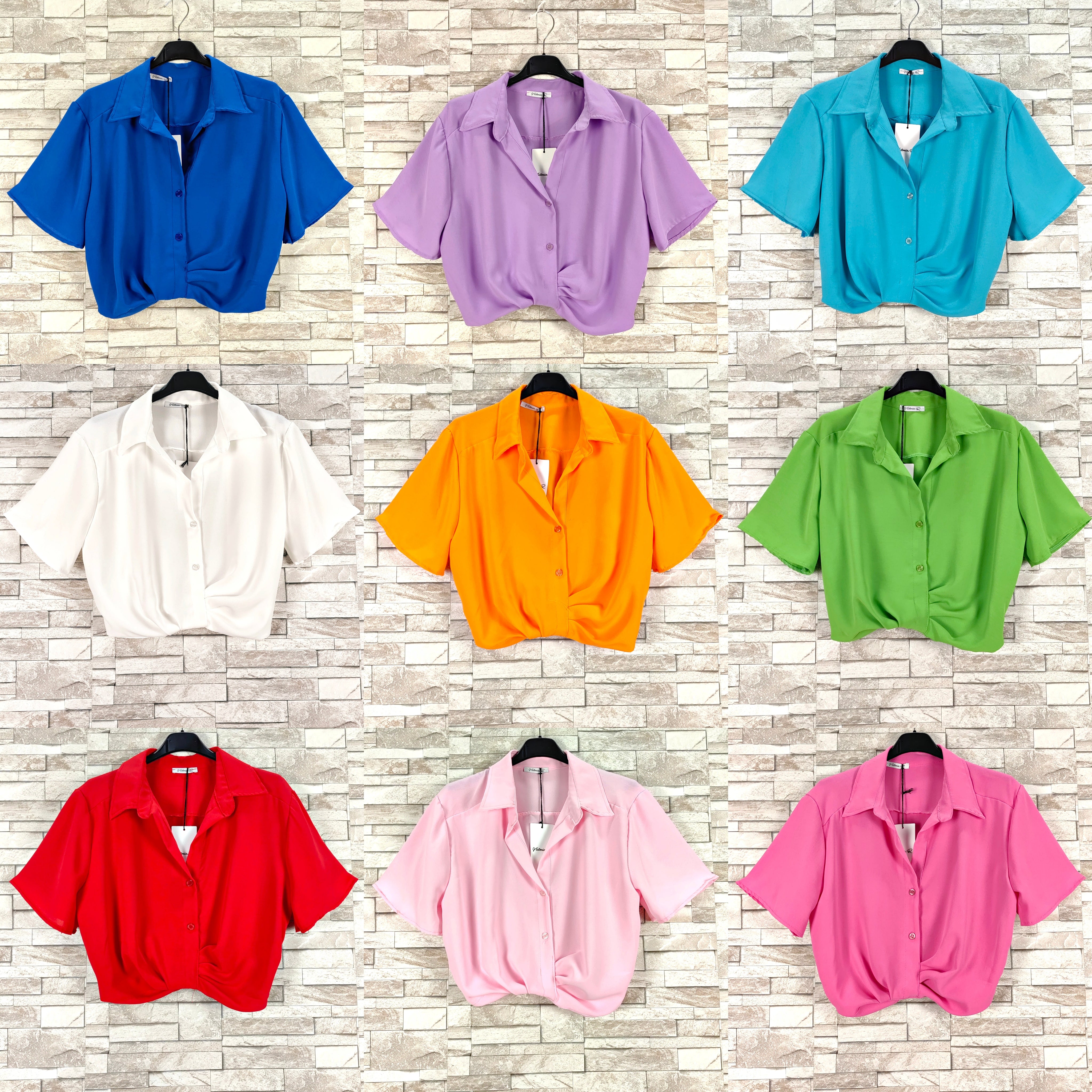 Chemise crop top tendance (x6)