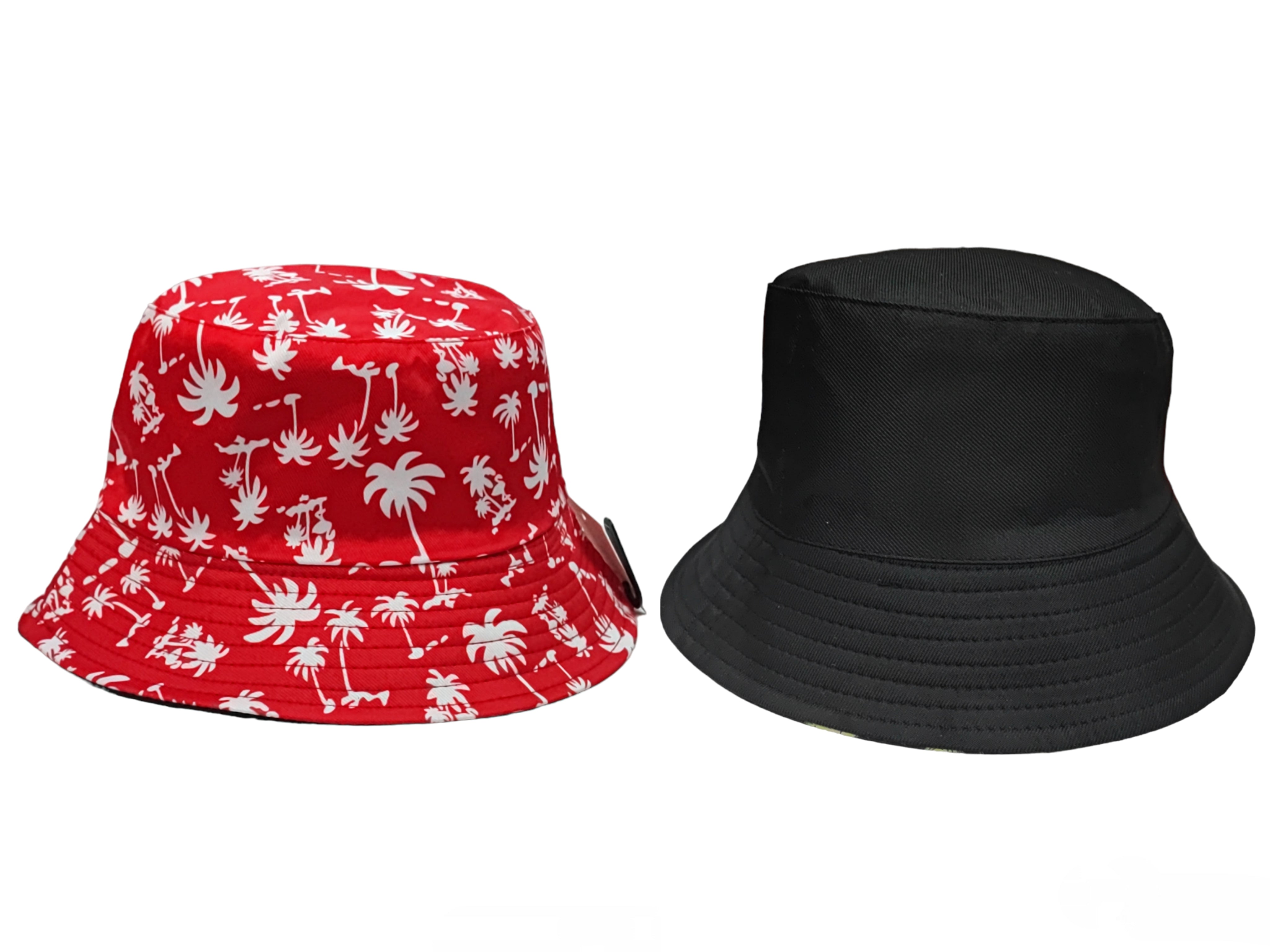 Chapeaux bob réversible motif cocotier (x12)
