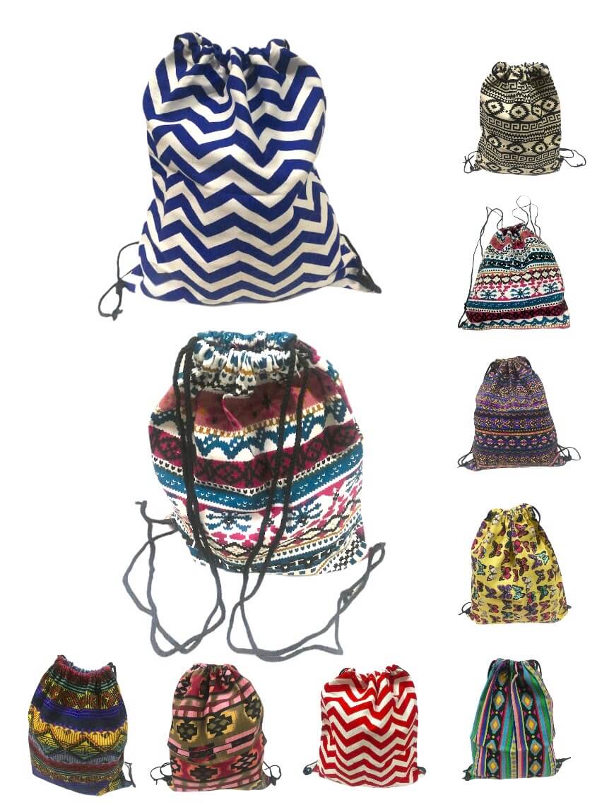 LOT DE 12 - Sac à dos en tissu cordon 2,50€/unité | Grossiste-pro