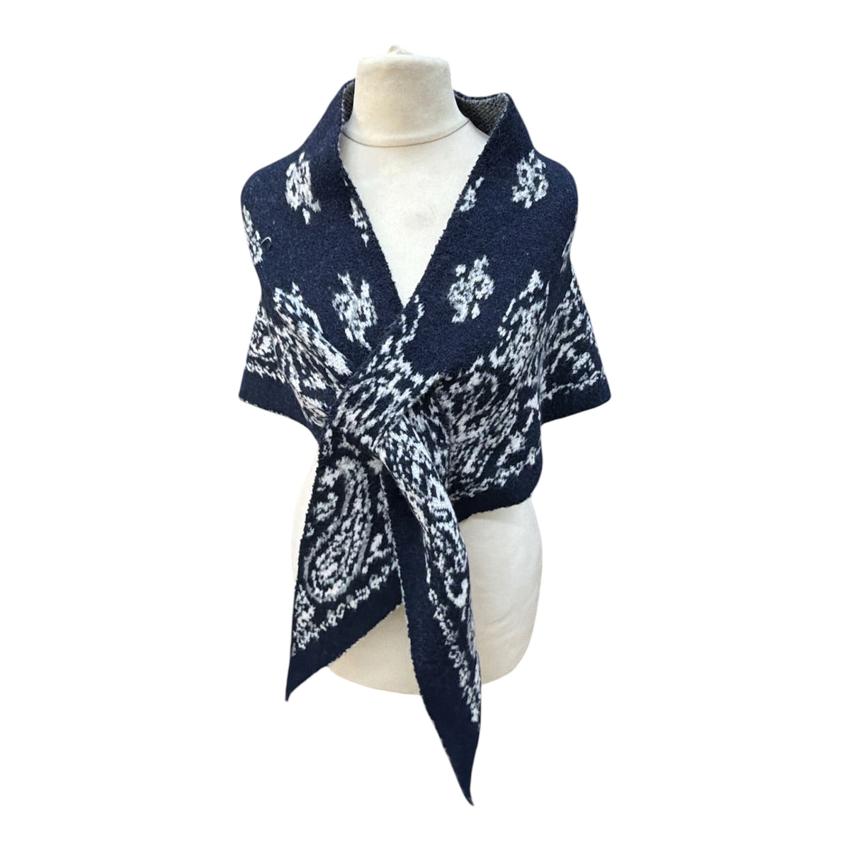 Foulard triangle motif cachemire paisley, châle poncho femme automne‑hiver（x10)#25
