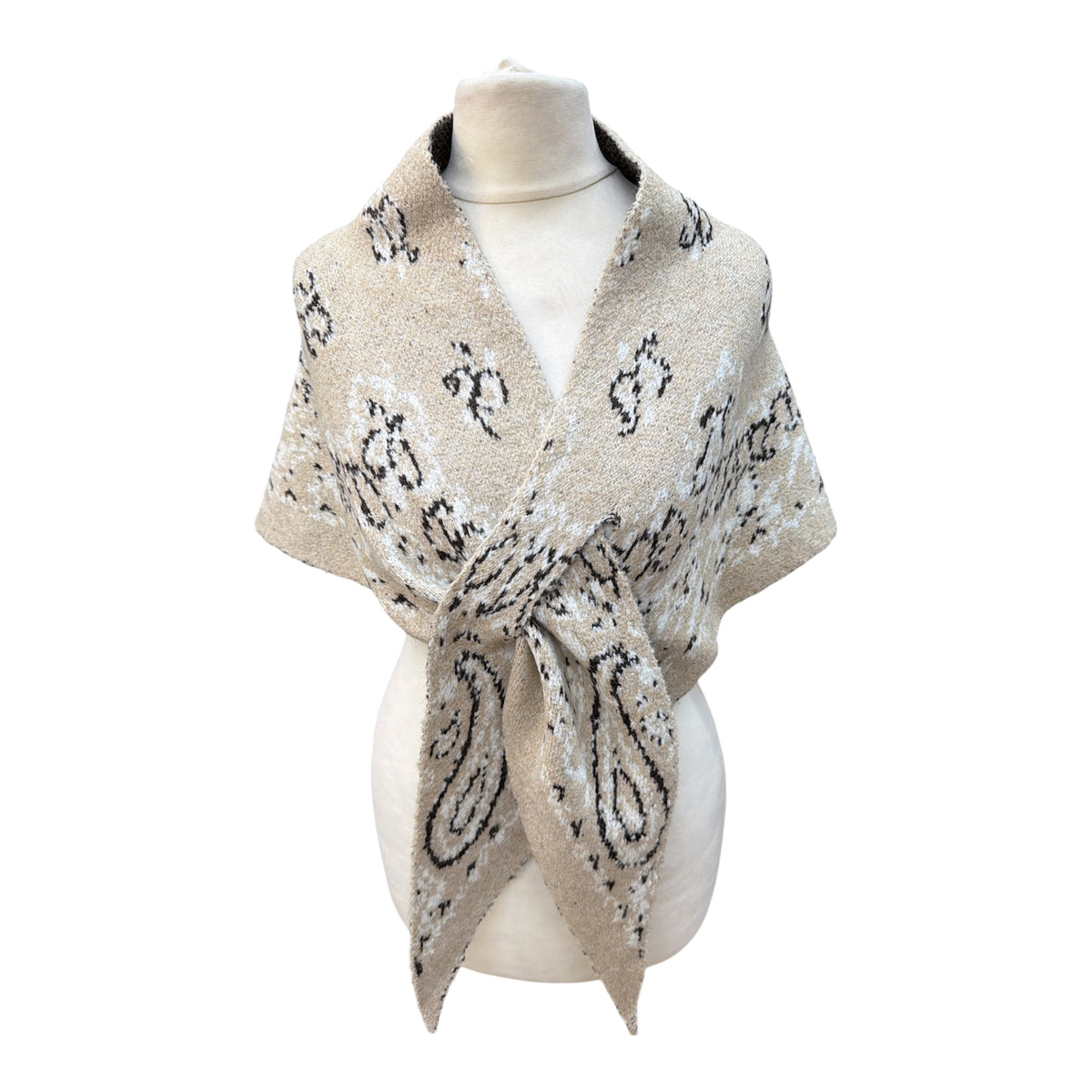Foulard triangle motif cachemire paisley, châle poncho femme automne‑hiver（x10)#25