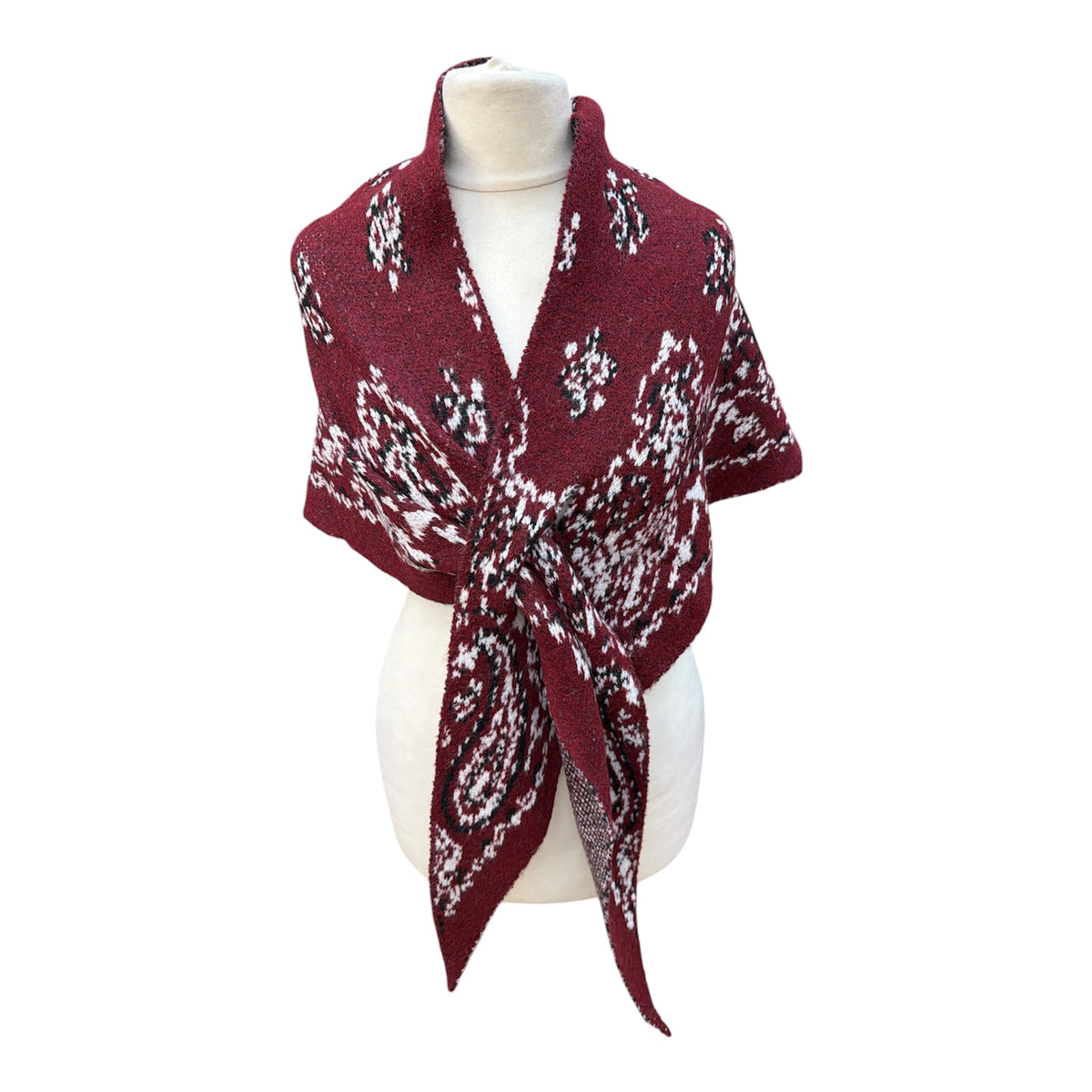 Foulard triangle motif cachemire paisley, châle poncho femme automne‑hiver（x10)#25