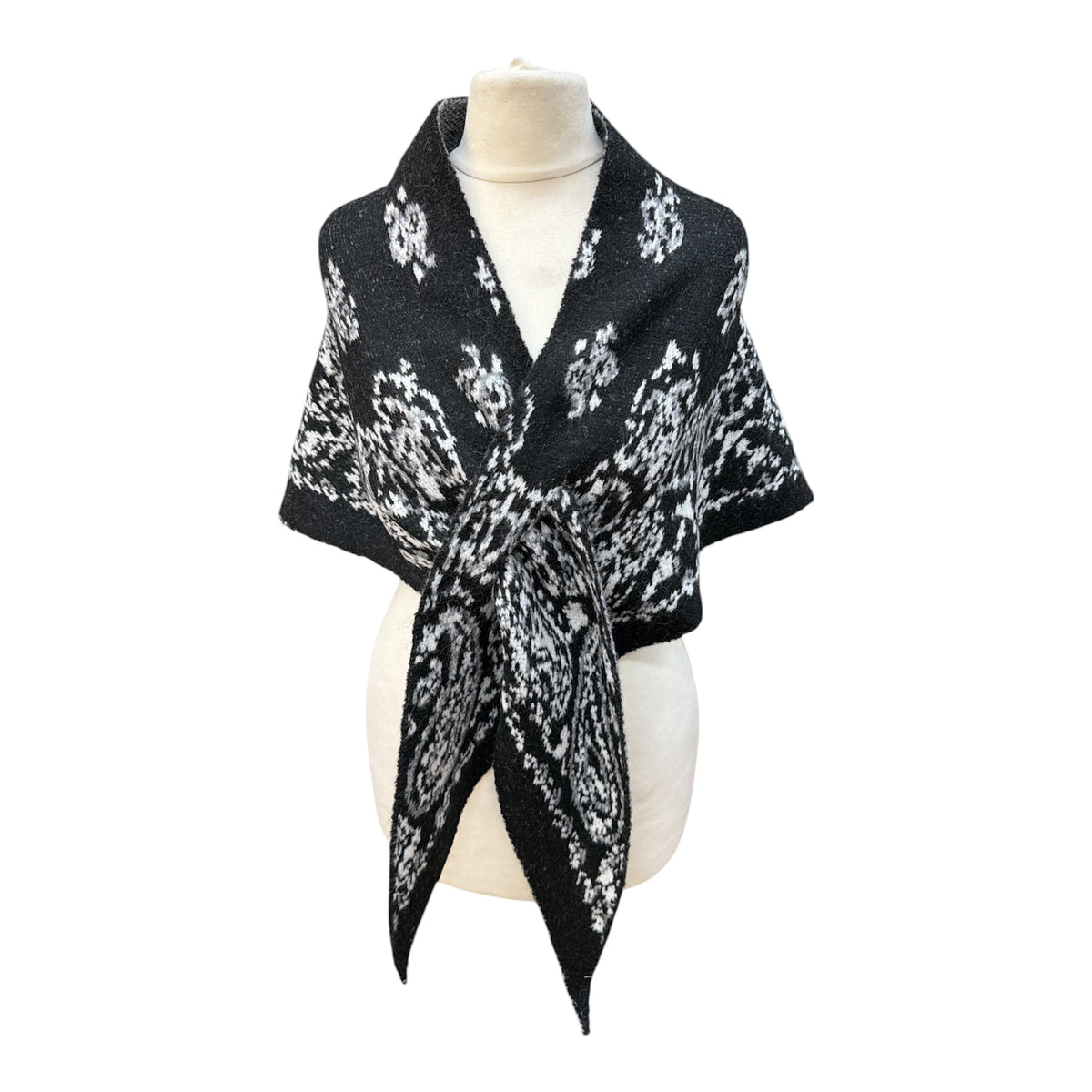 Foulard triangle motif cachemire paisley, châle poncho femme automne‑hiver（x10)#25