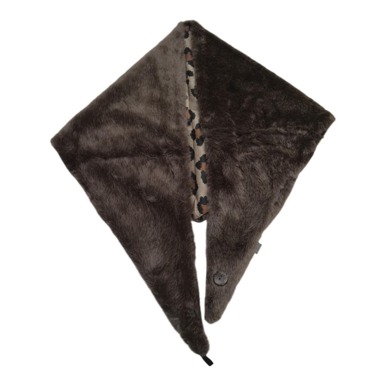 Foulard triangulaire fourrure synthétique double‑face léopard (x6)