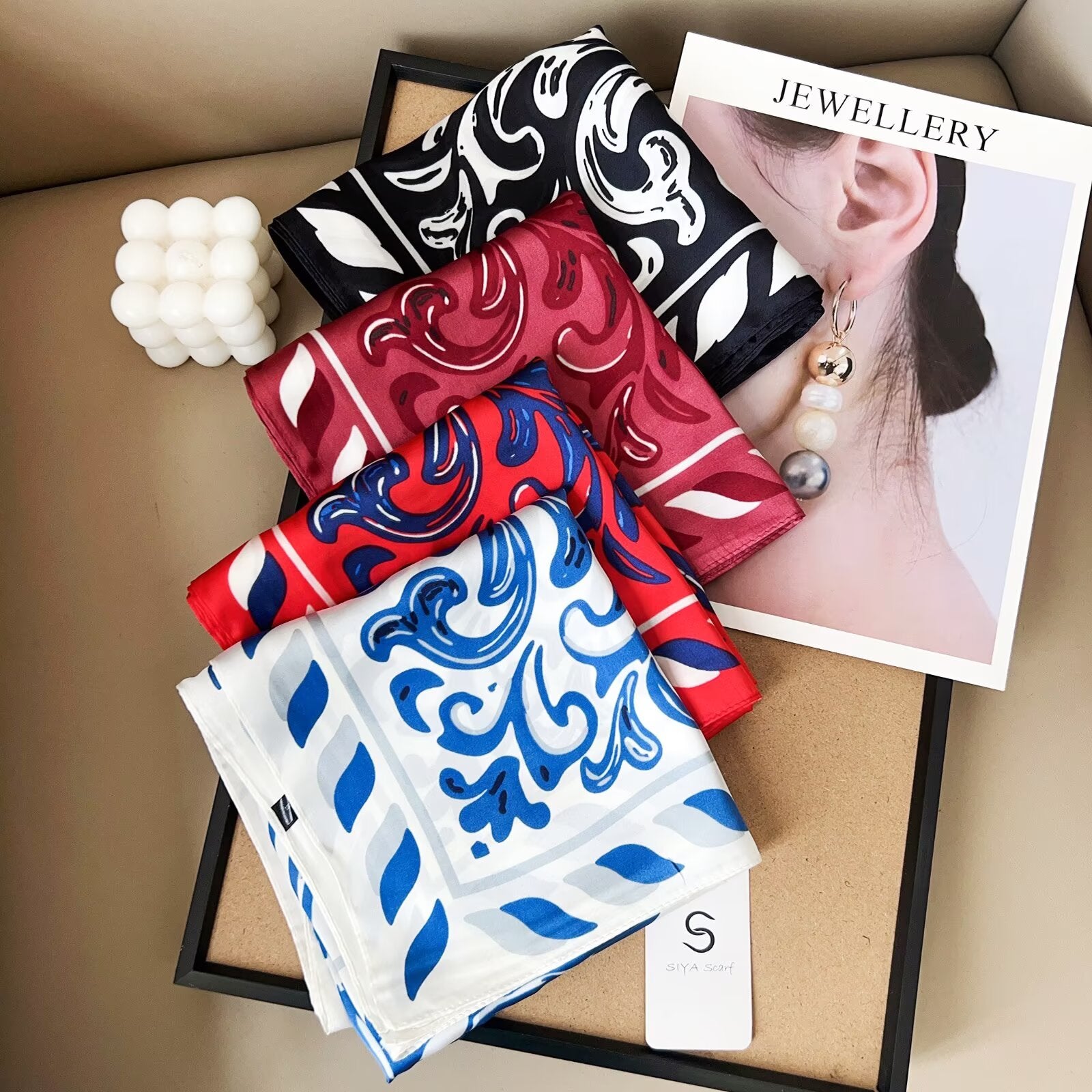 Foulard Carré touche soie 70cmx70cm (x12)#5