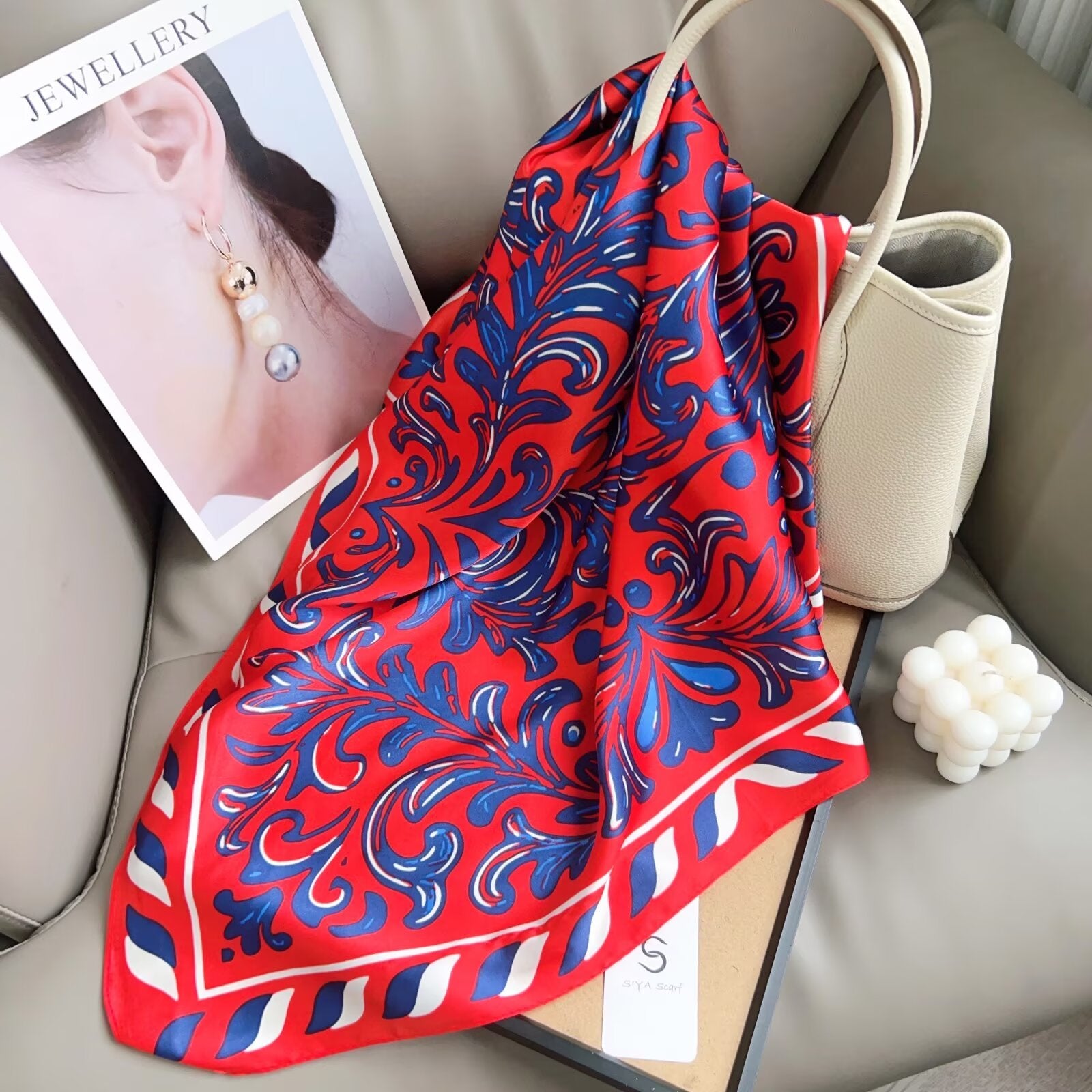 Foulard Carré touche soie 70cmx70cm (x12)#5