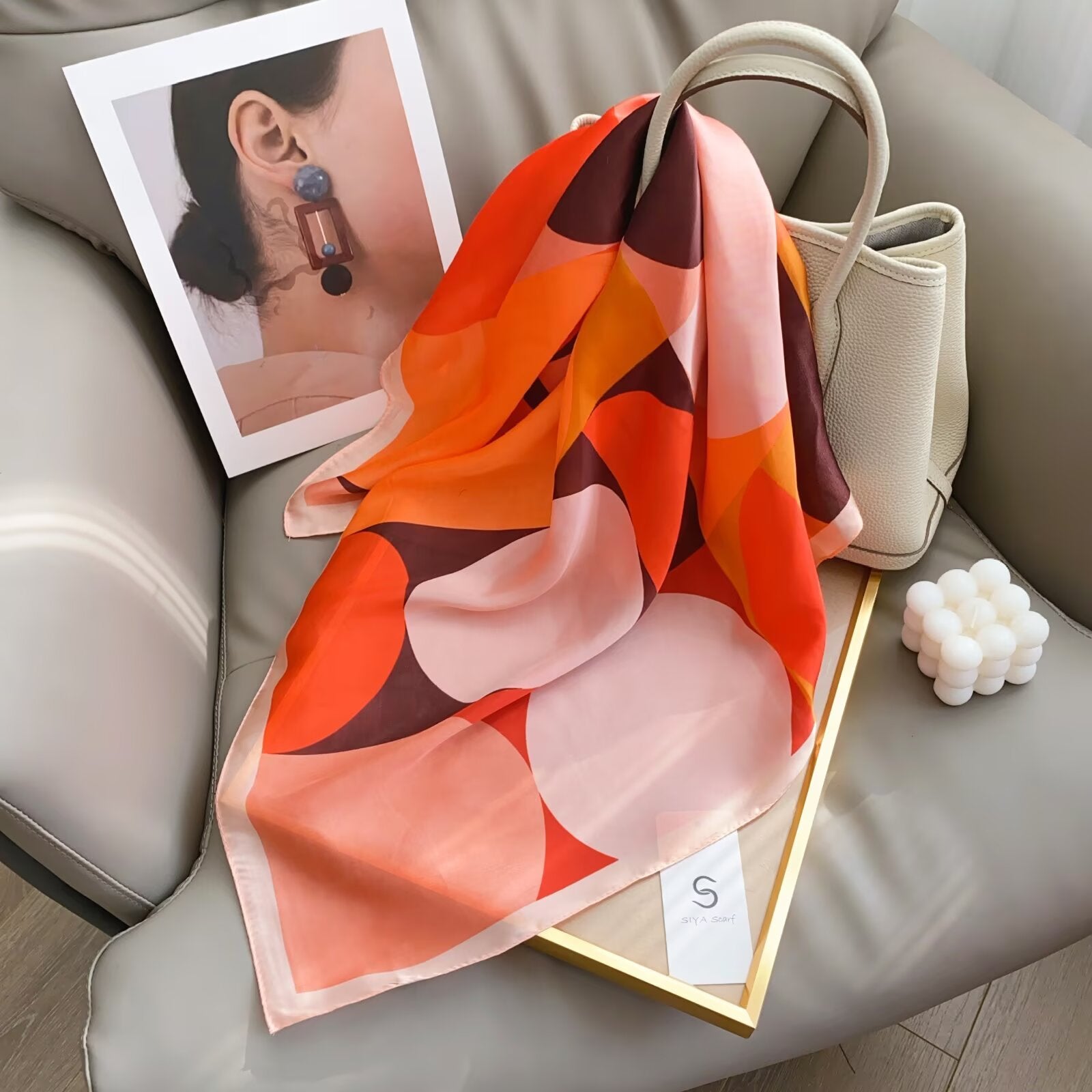 Foulard Carré touche soie 70cmx70cm (x12)#4