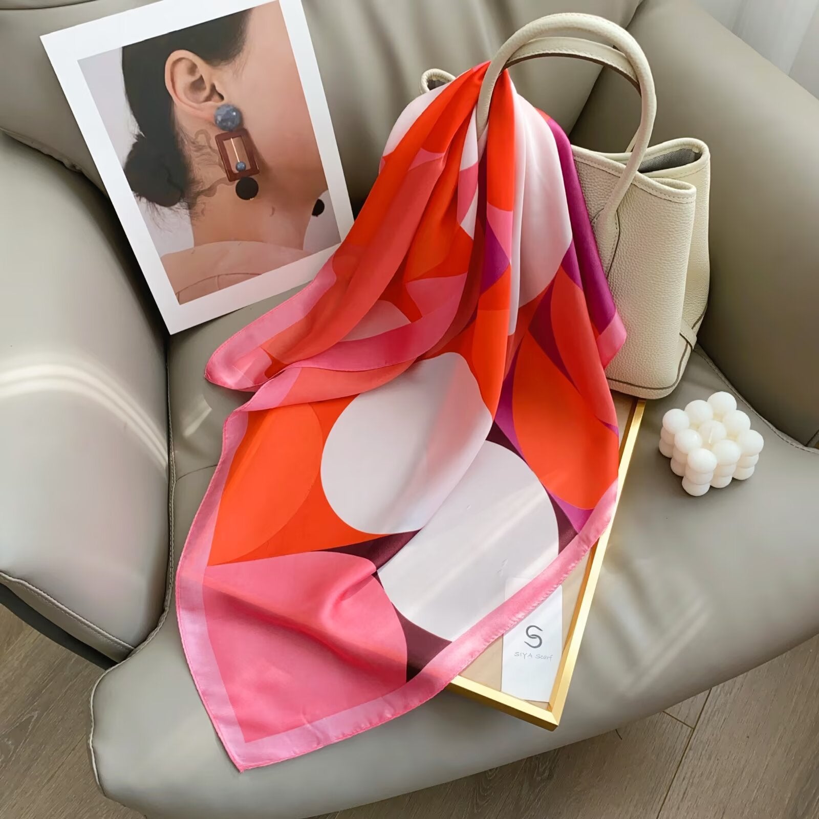 Foulard Carré touche soie 70cmx70cm (x12)#4