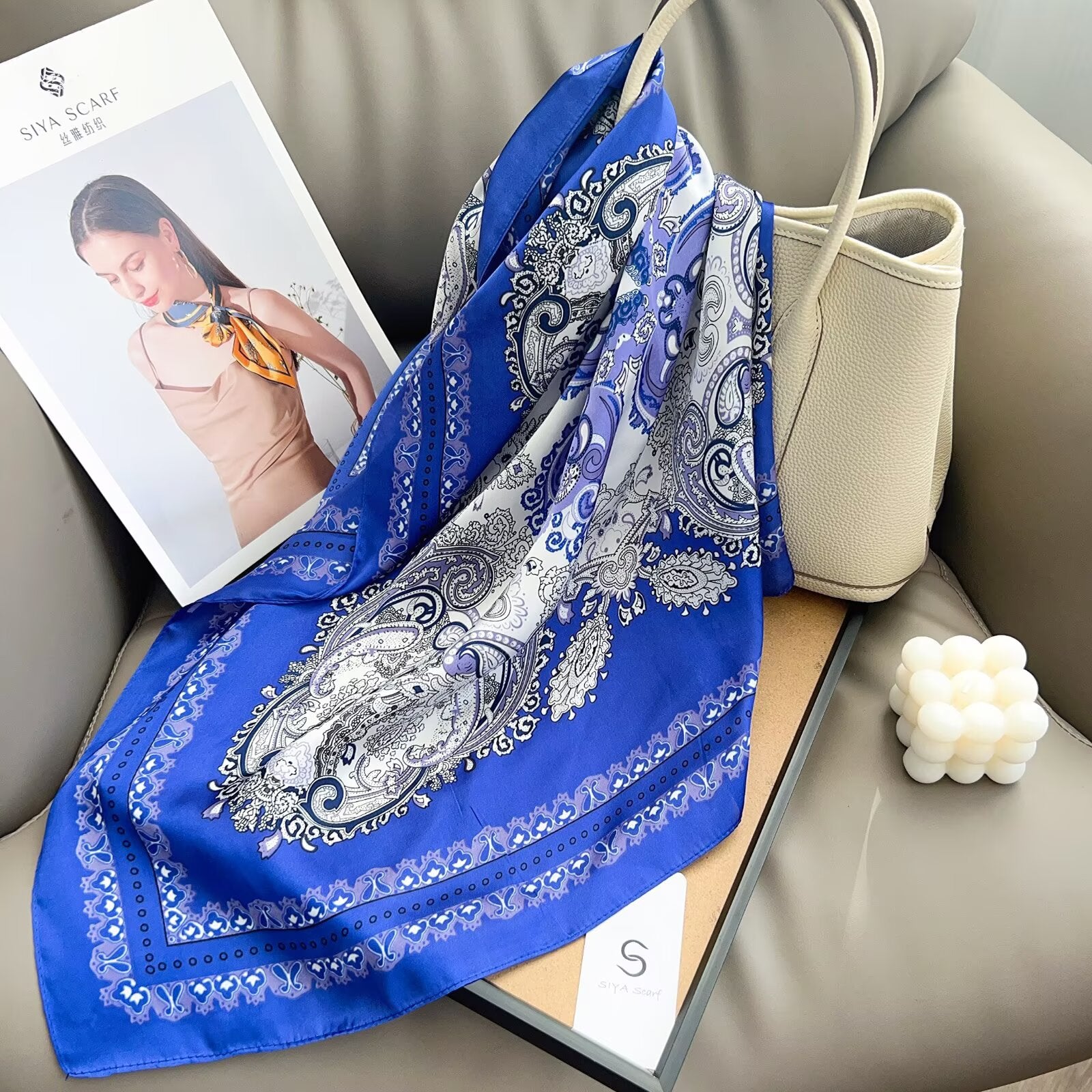 Foulard Carré touche soie 70cmx70cm (x12)#4
