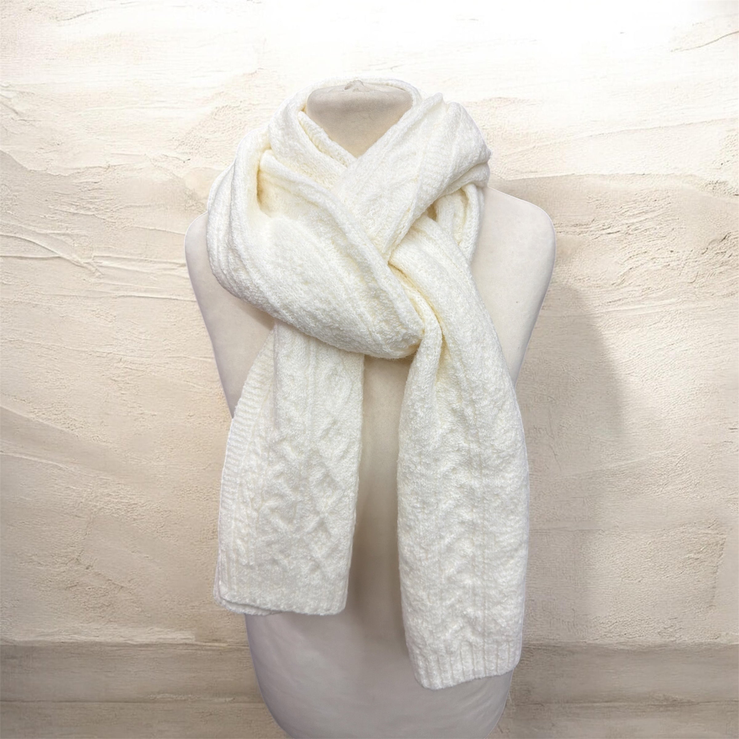 Écharpe tricotée torsadée hiver(x6)
