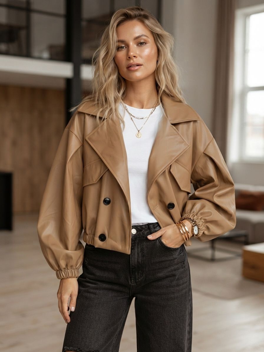 Veste Courte En Similicuir (x6)