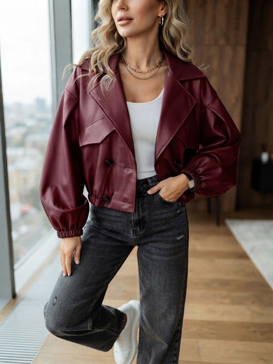 Veste Courte En Similicuir (x6)