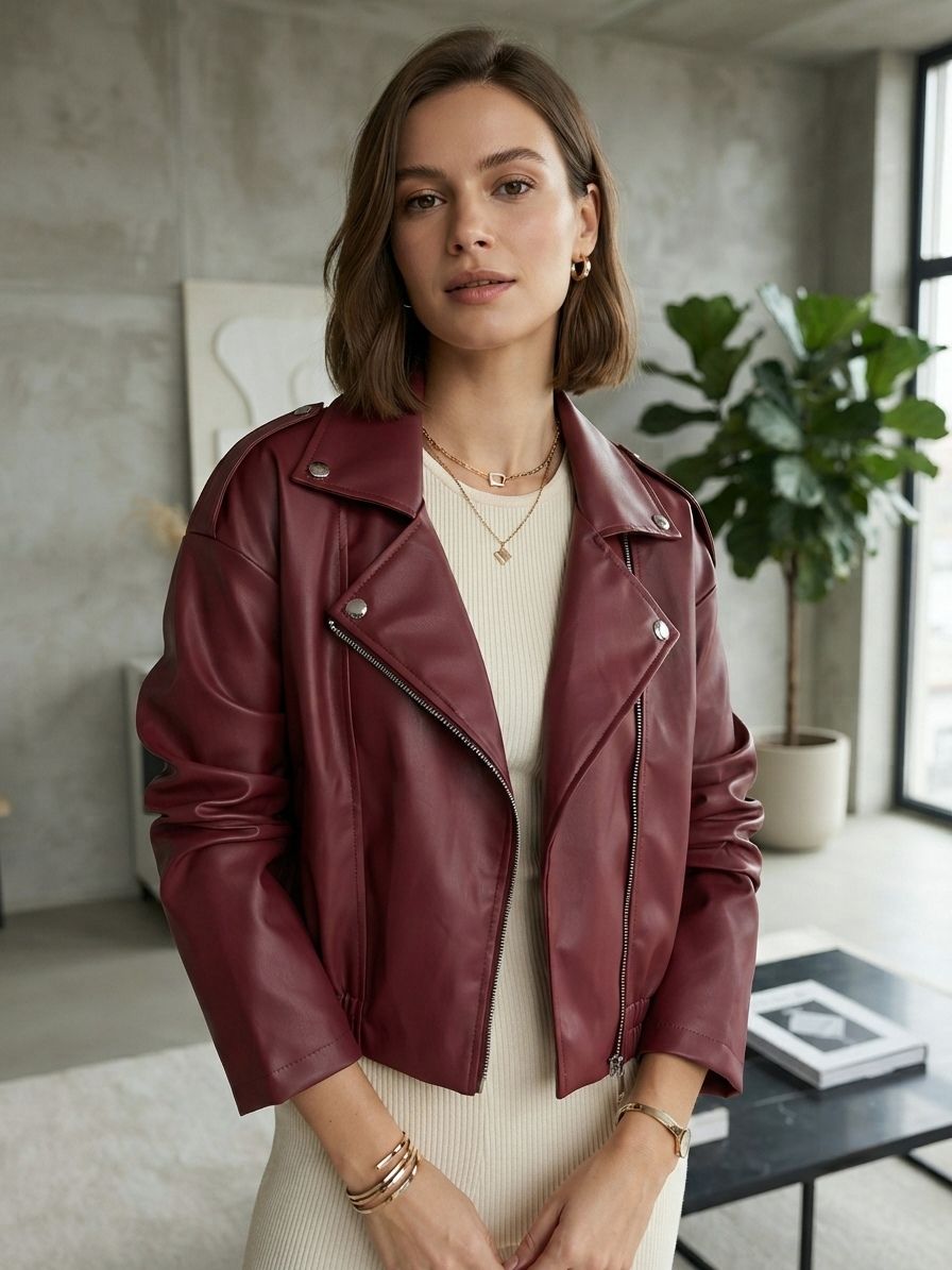Veste Courte En Similicuir (x6)