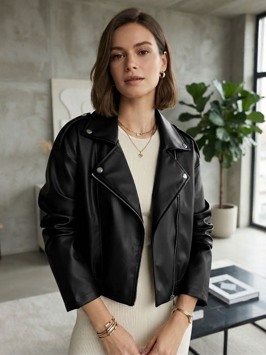 Veste Courte En Similicuir (x6)