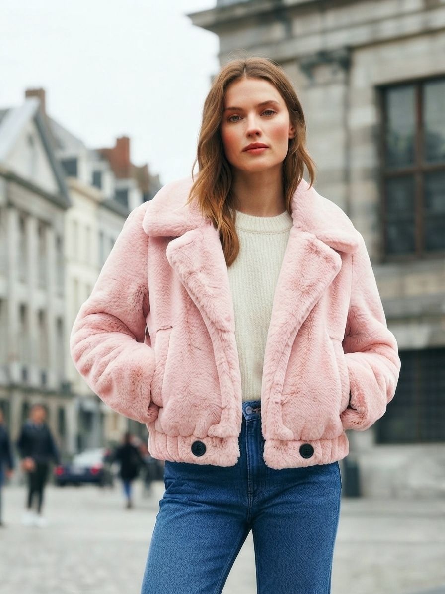 Manteau Fausse Fourrure Courte （x5)