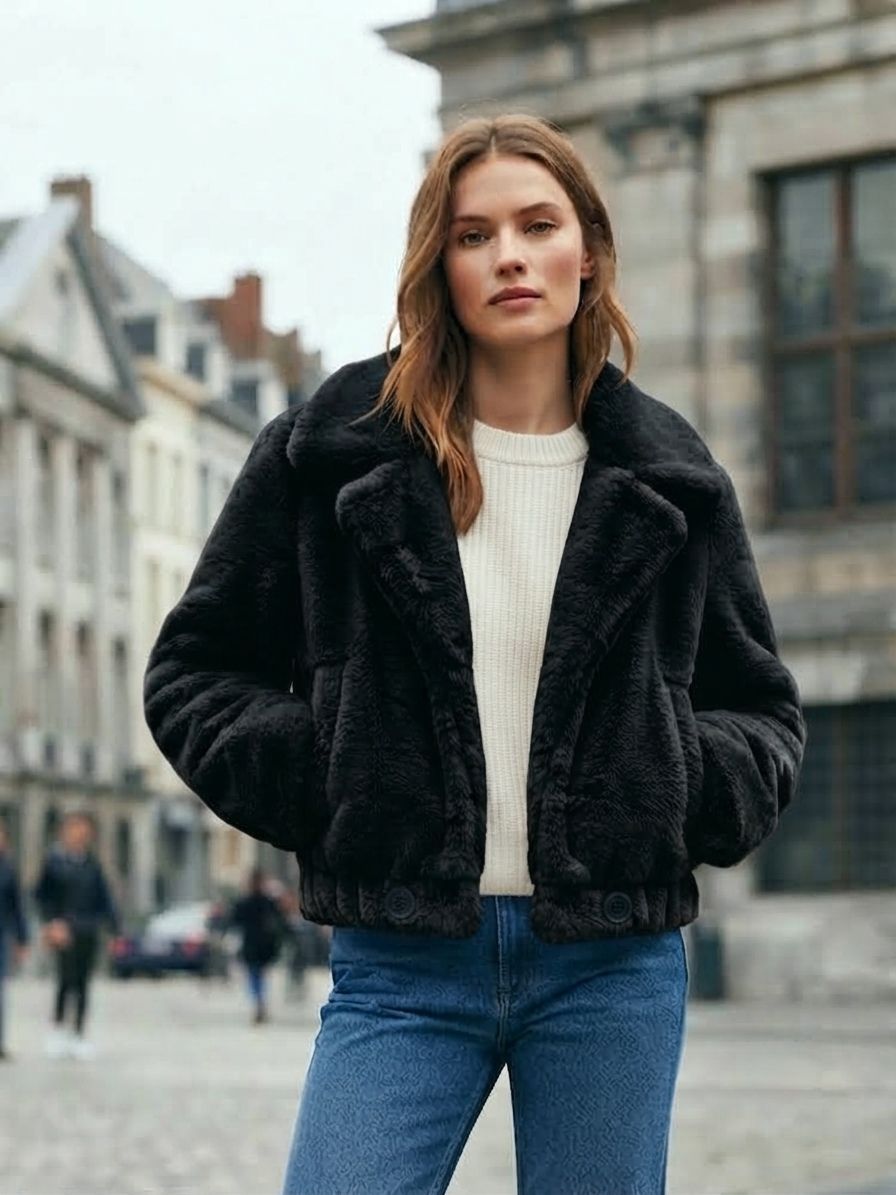Manteau Fausse Fourrure Courte （x5)