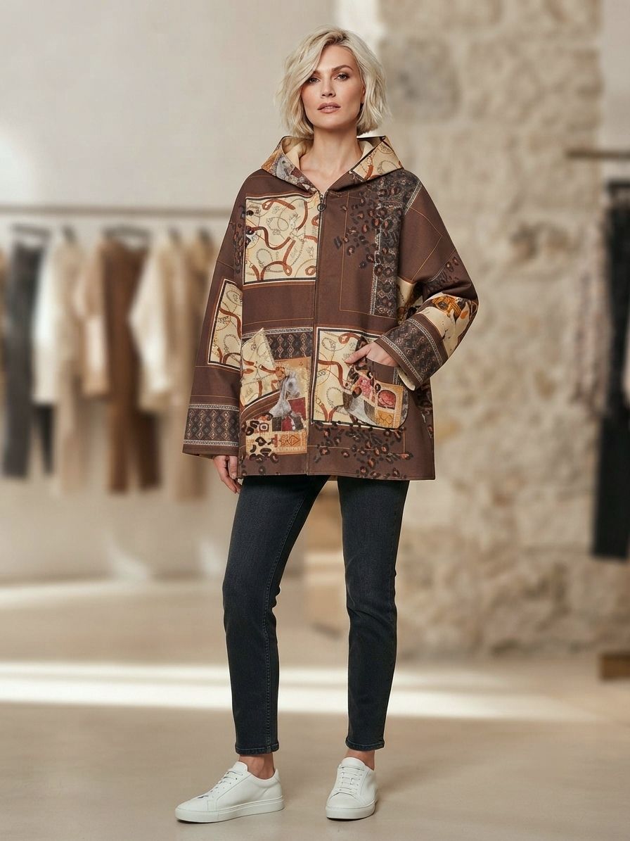 Veste OverSize Imprimé Avec Capuche (x4)