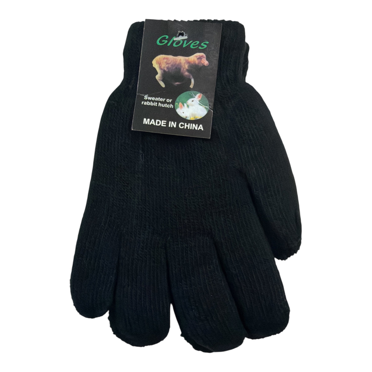 Gants d'enfants tricotés chauds doublés noir(x12)E1