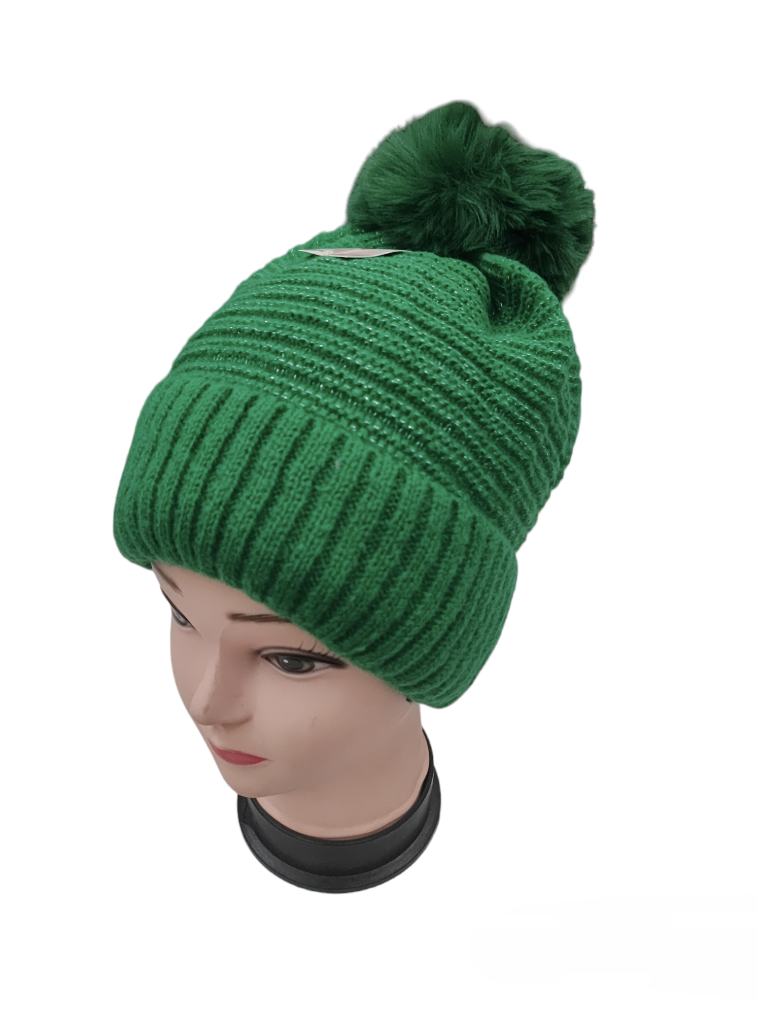 Bonnet Femme fourré pompon   (x12) #1