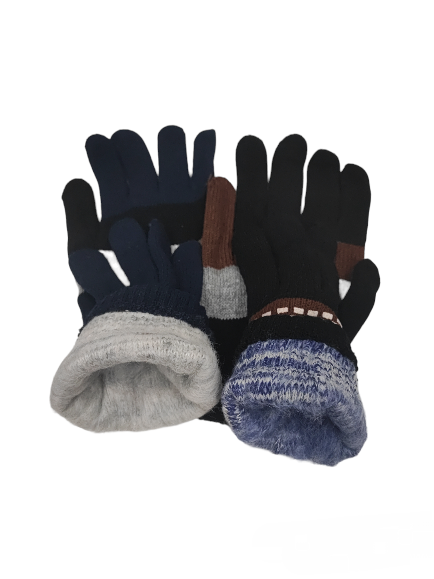 Gants brossés double épaisseur pour hommes (x12)