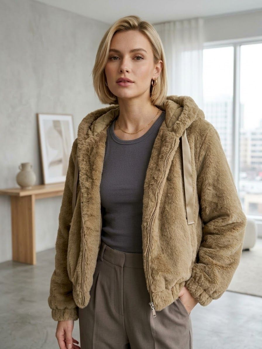 Veste Courte Fausse Fourrure (x5)