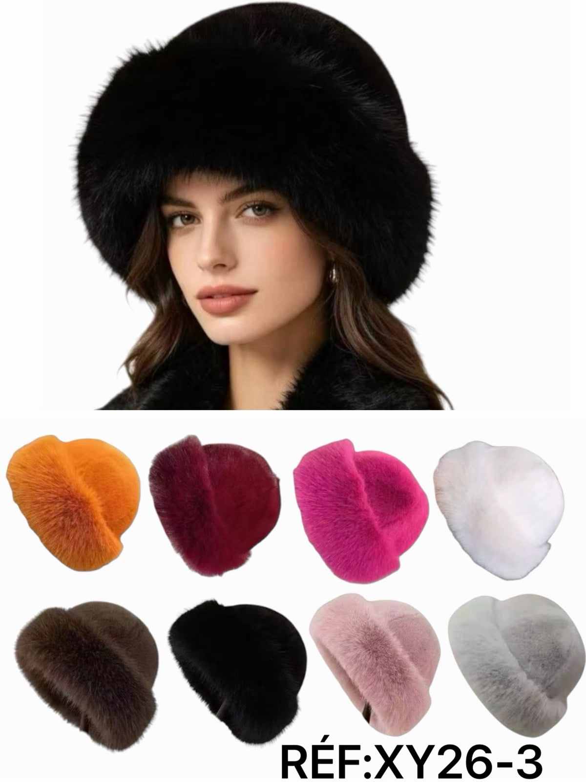Chapeau en fausse fourrure doux (x12)#3
