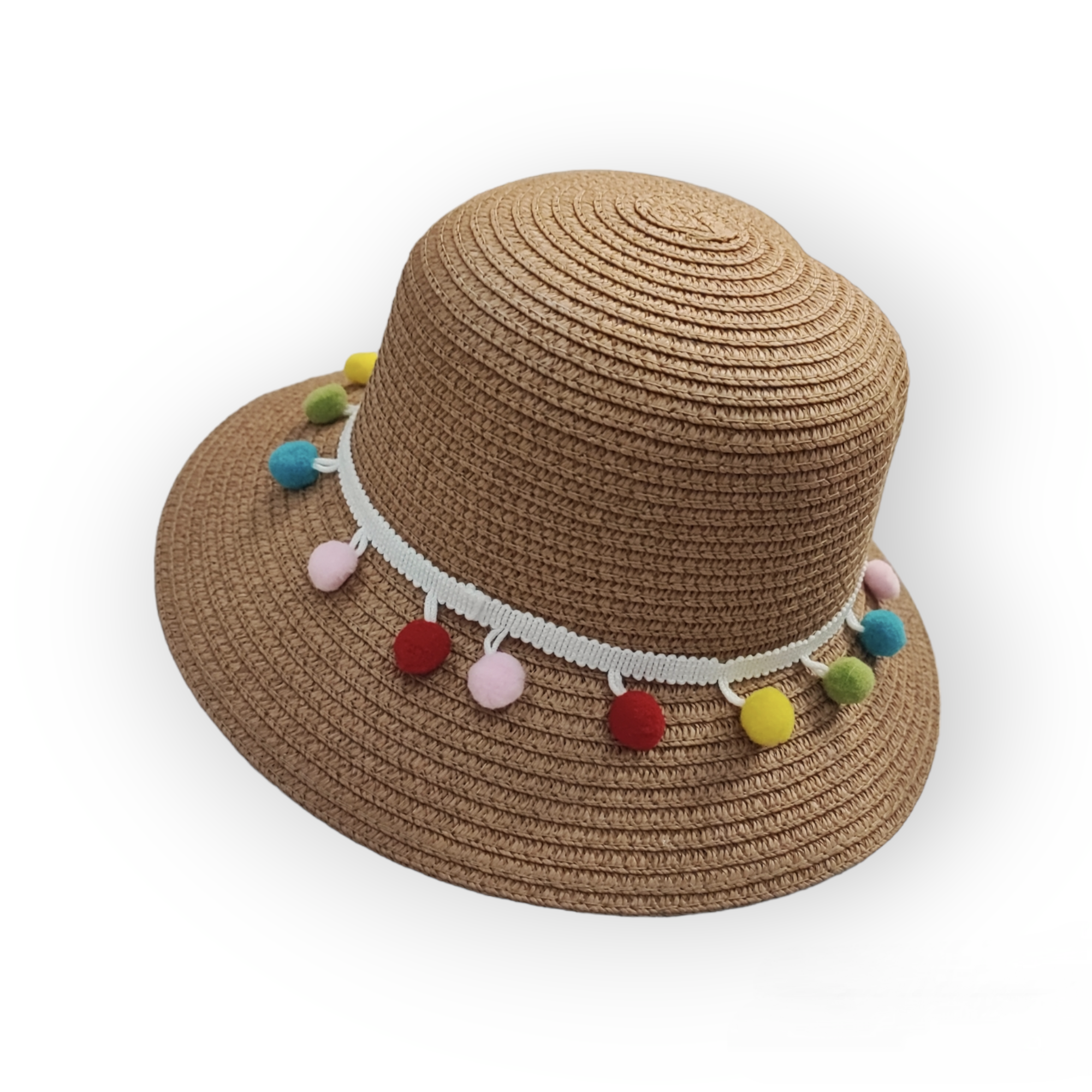 Chapeaux de paille pompon taille enfant    (x12)