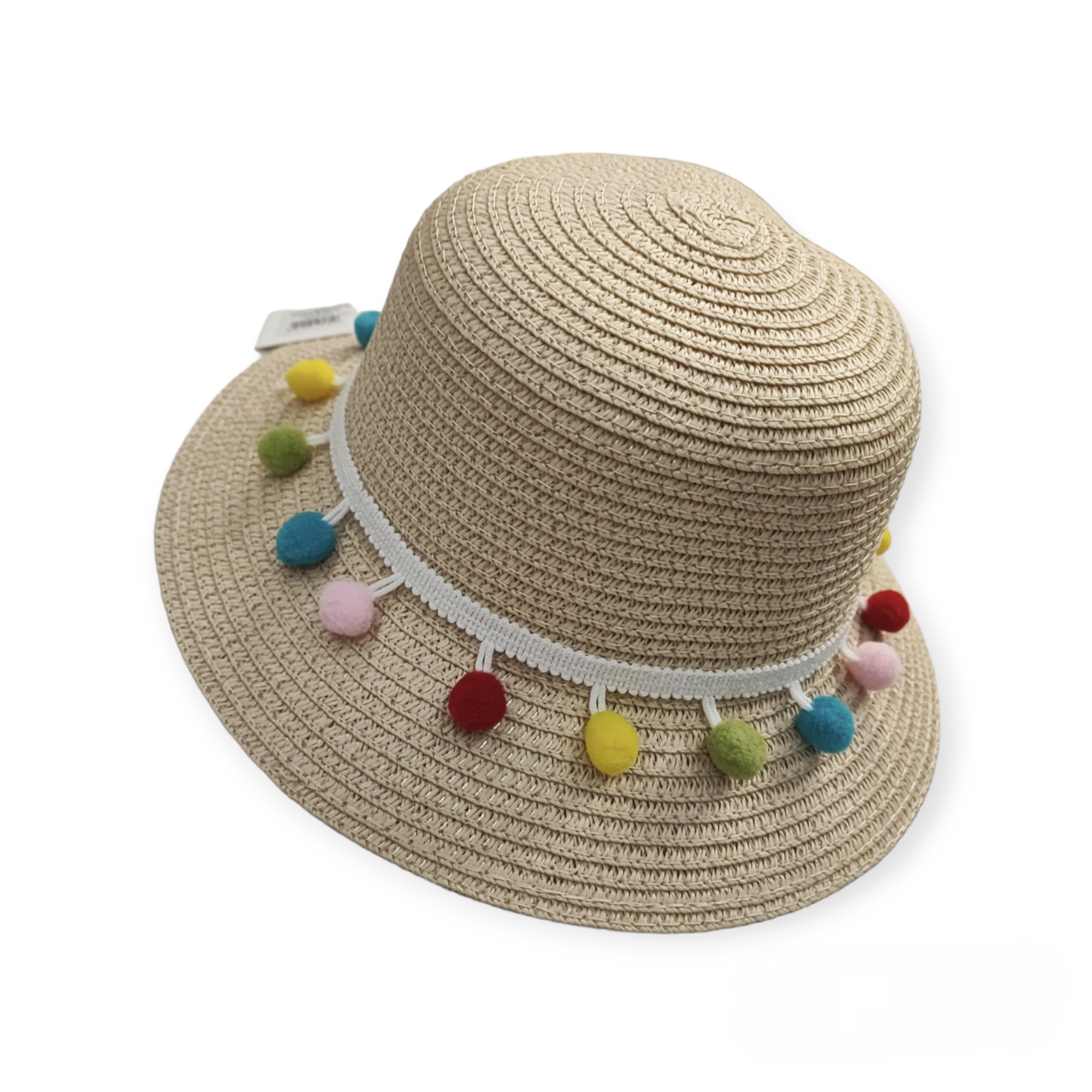 Chapeaux de paille pompon taille enfant    (x12)