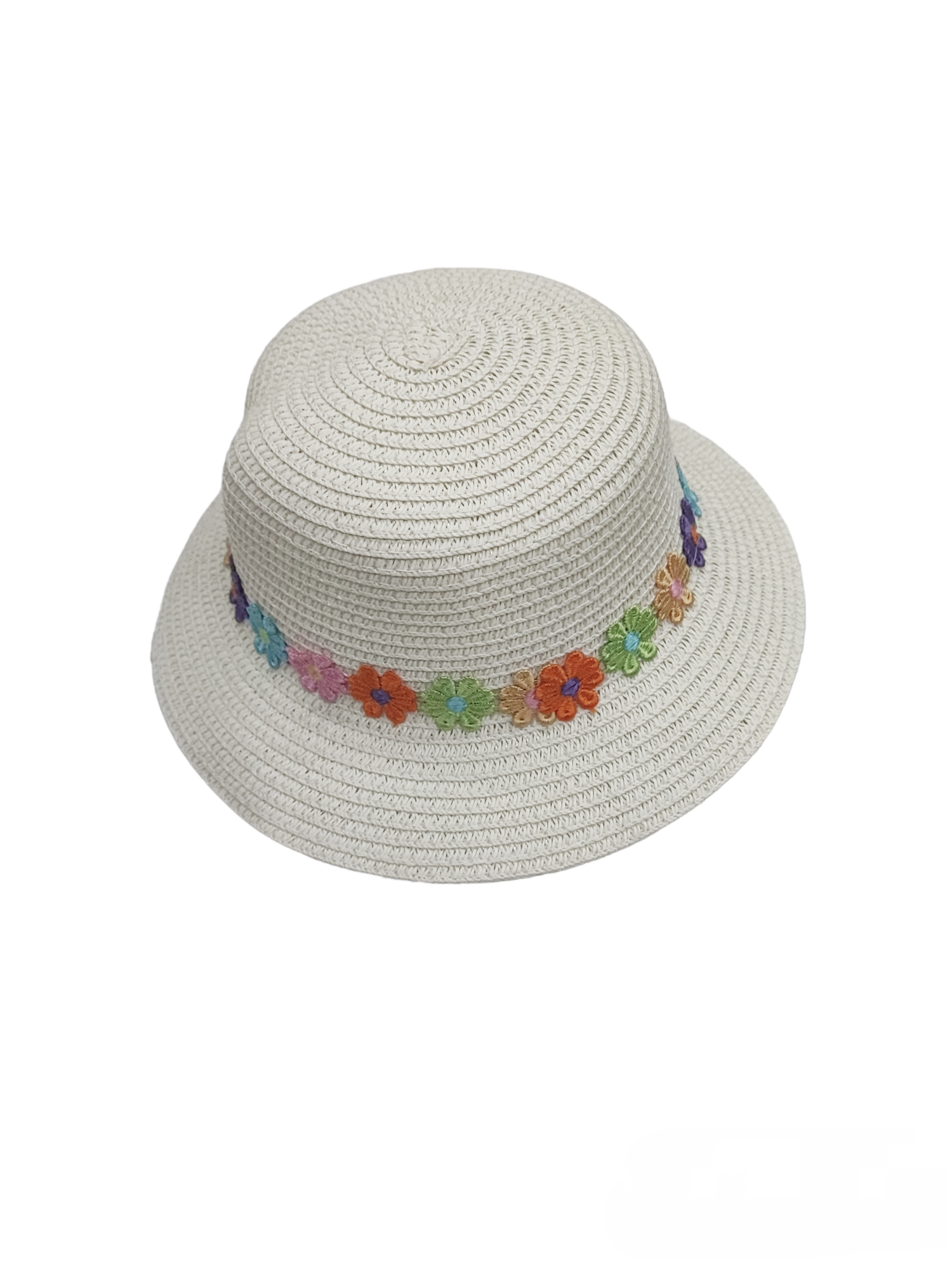 Chapeaux de paille taille enfant motif  petite fleur    (x12)