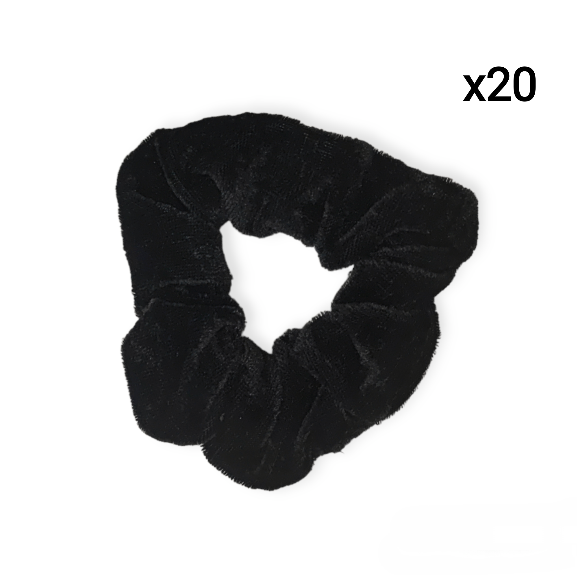 Chouchou noir style velours (x20)