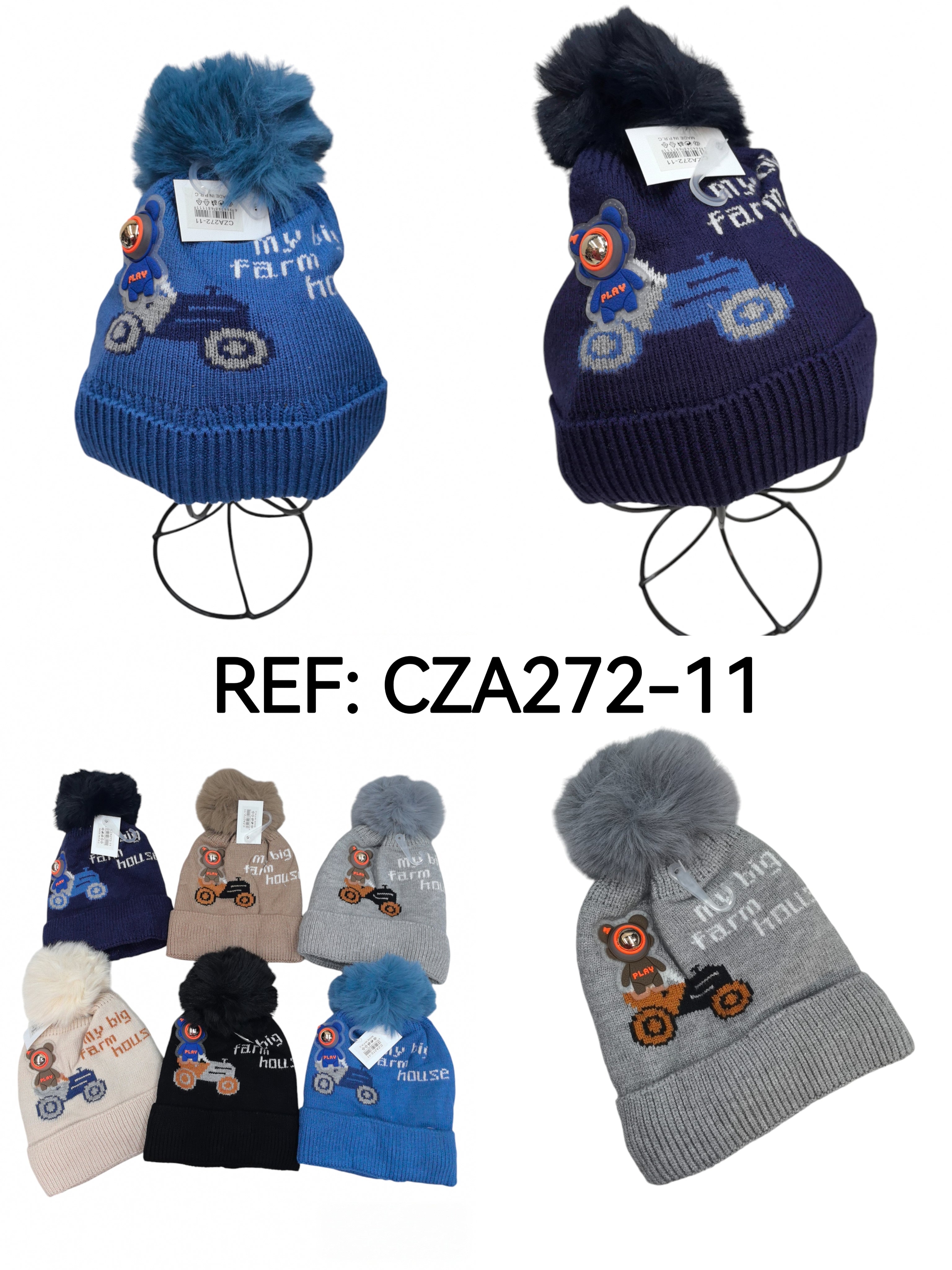 Bonnet enfant motif ours(x12)