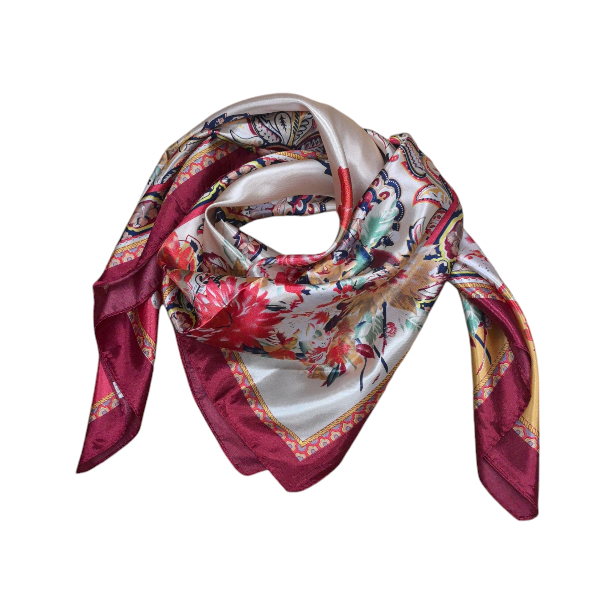 Foulard carré  90cm imprimé fantaisie (x10)#74