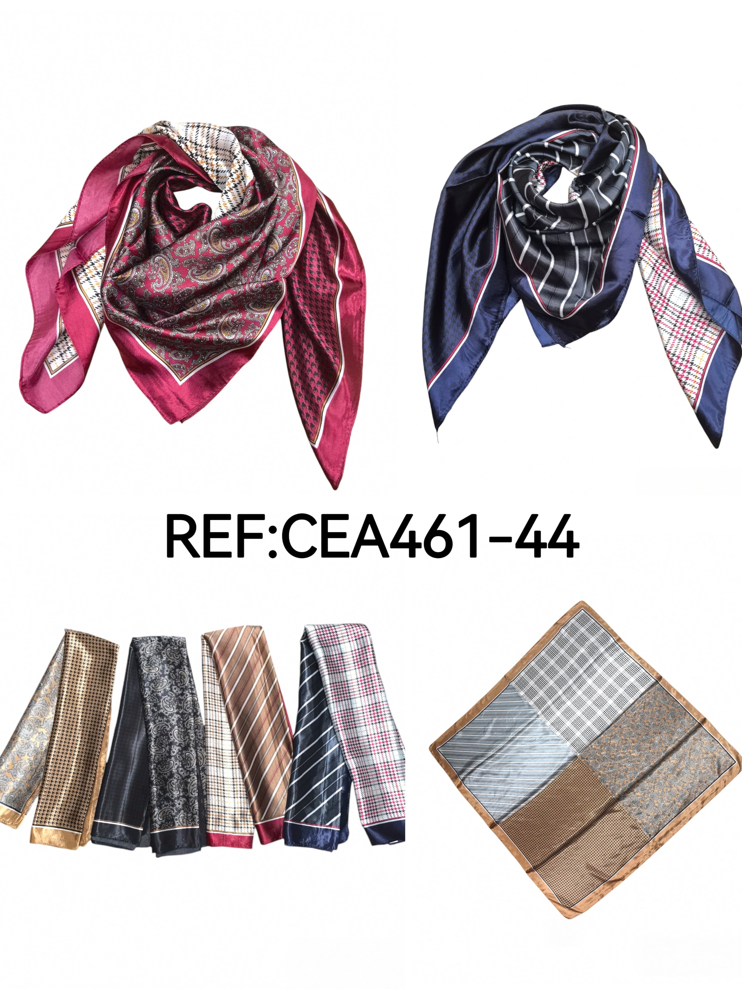 Foulard carré  90cm imprimé fantaisie (x10)#44