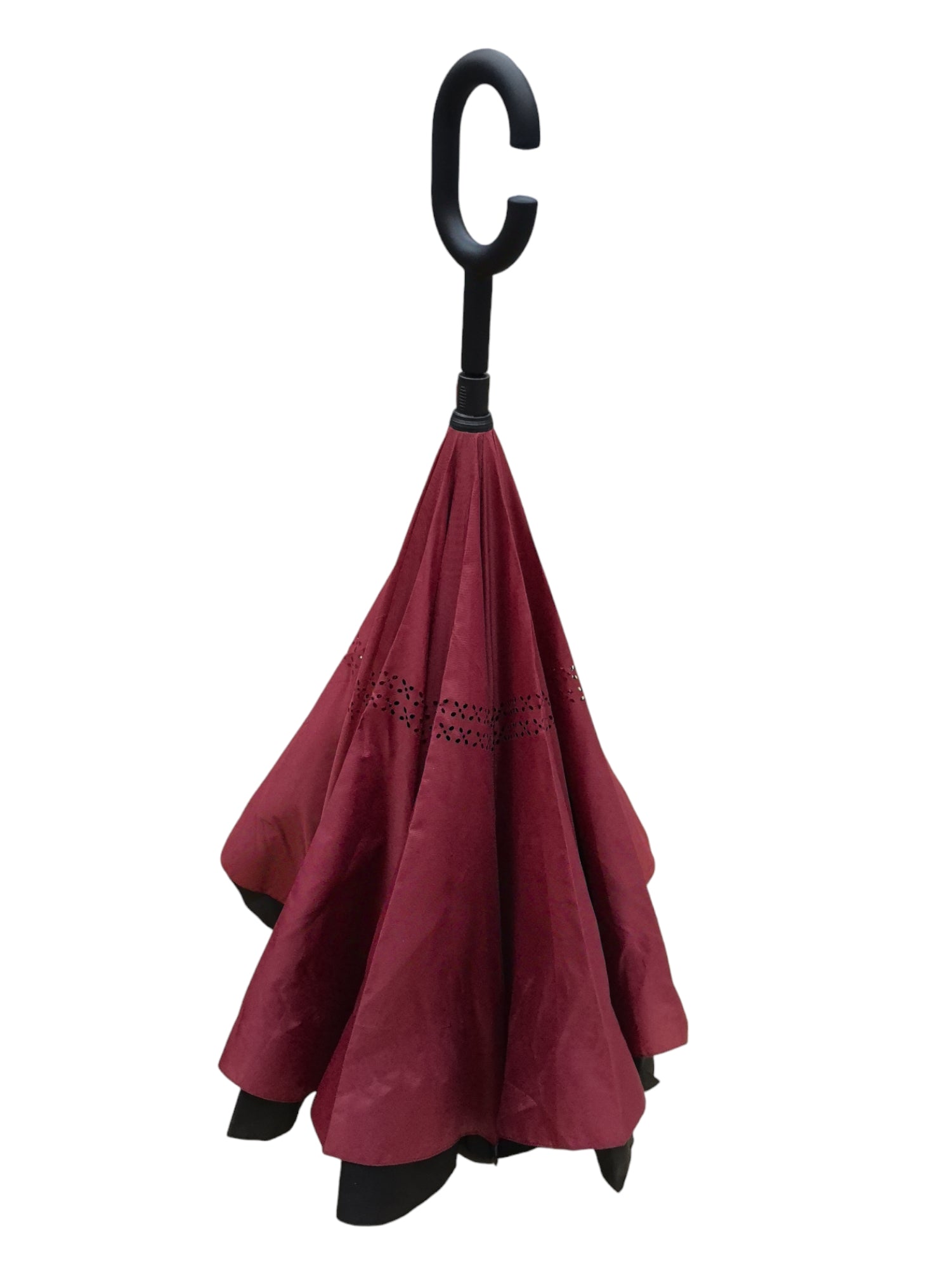 LOT DE 10 -  Parapluie inversé en forme de C de couleur unie