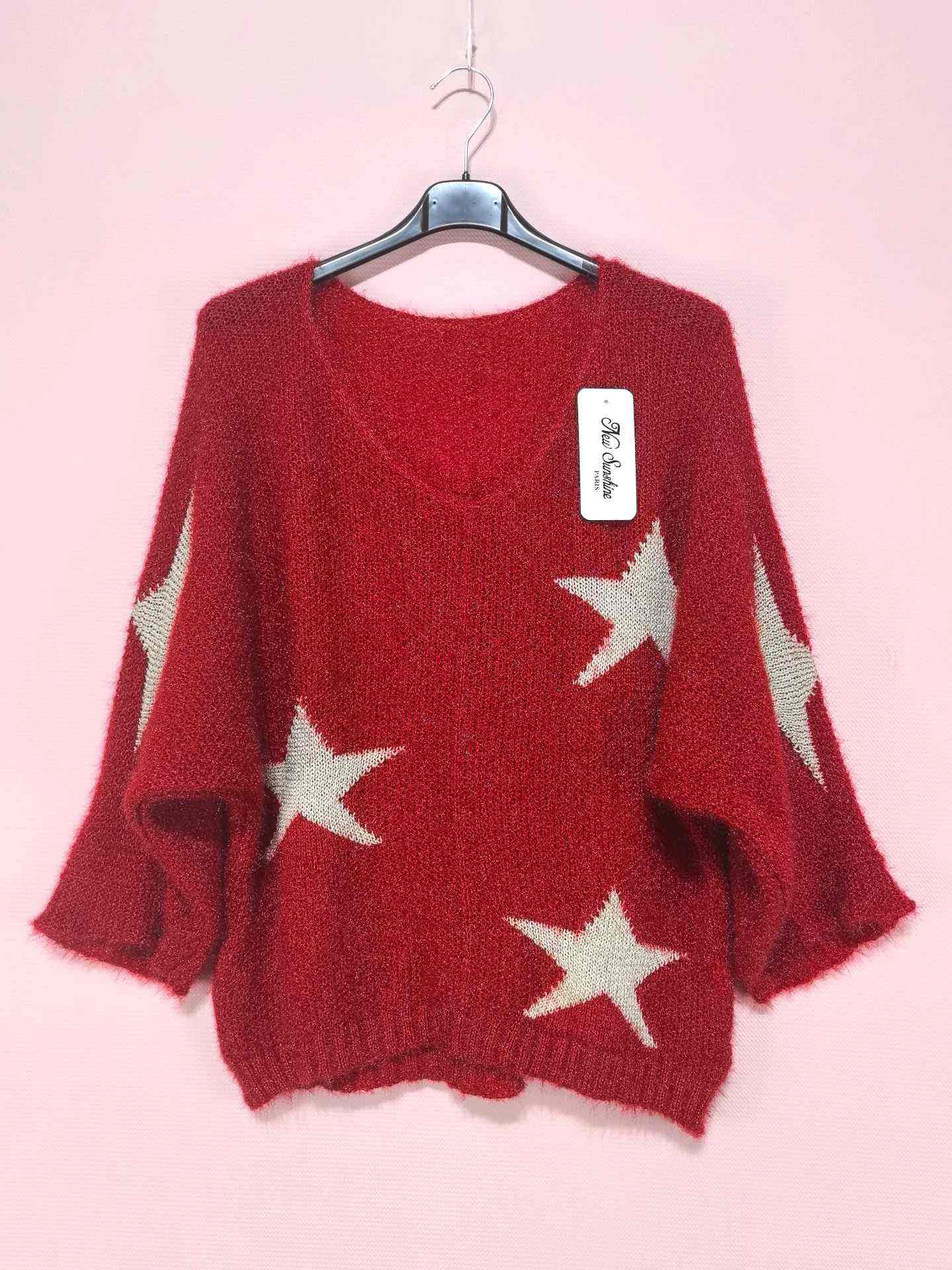 Pull manches chauve étoiles dorés (x8)