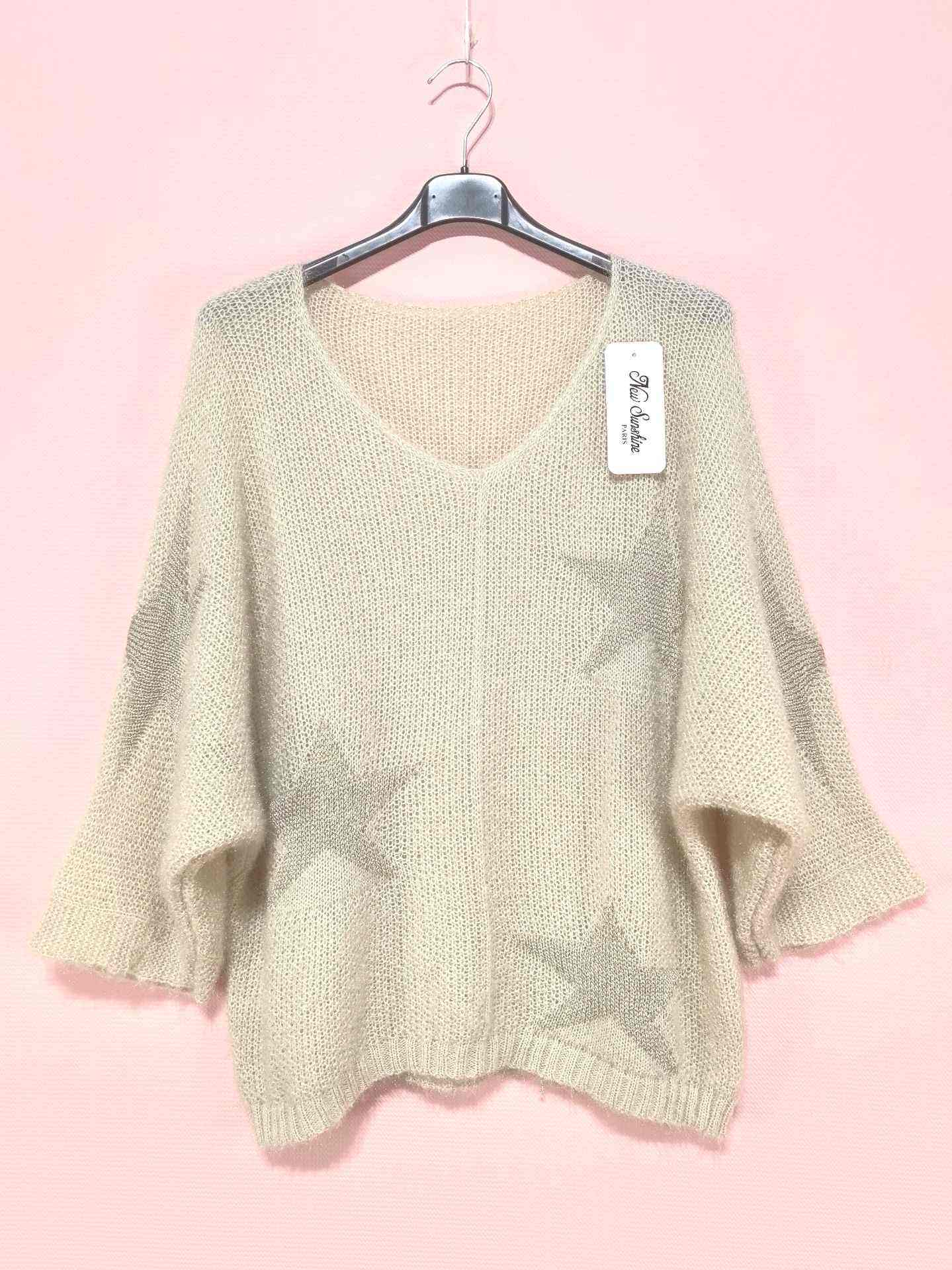 Pull manches chauve étoiles dorés (x8)