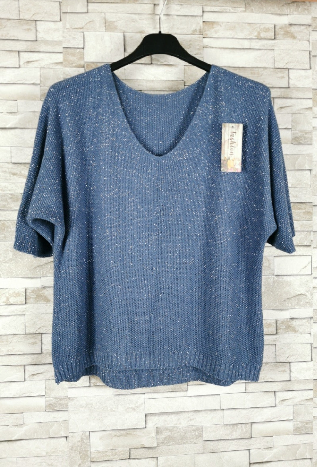 pull fine avec lurex manches trois quarts (x9)