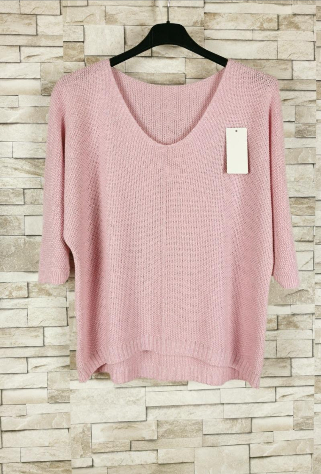 pull fine avec lurex manches trois quarts (x9)