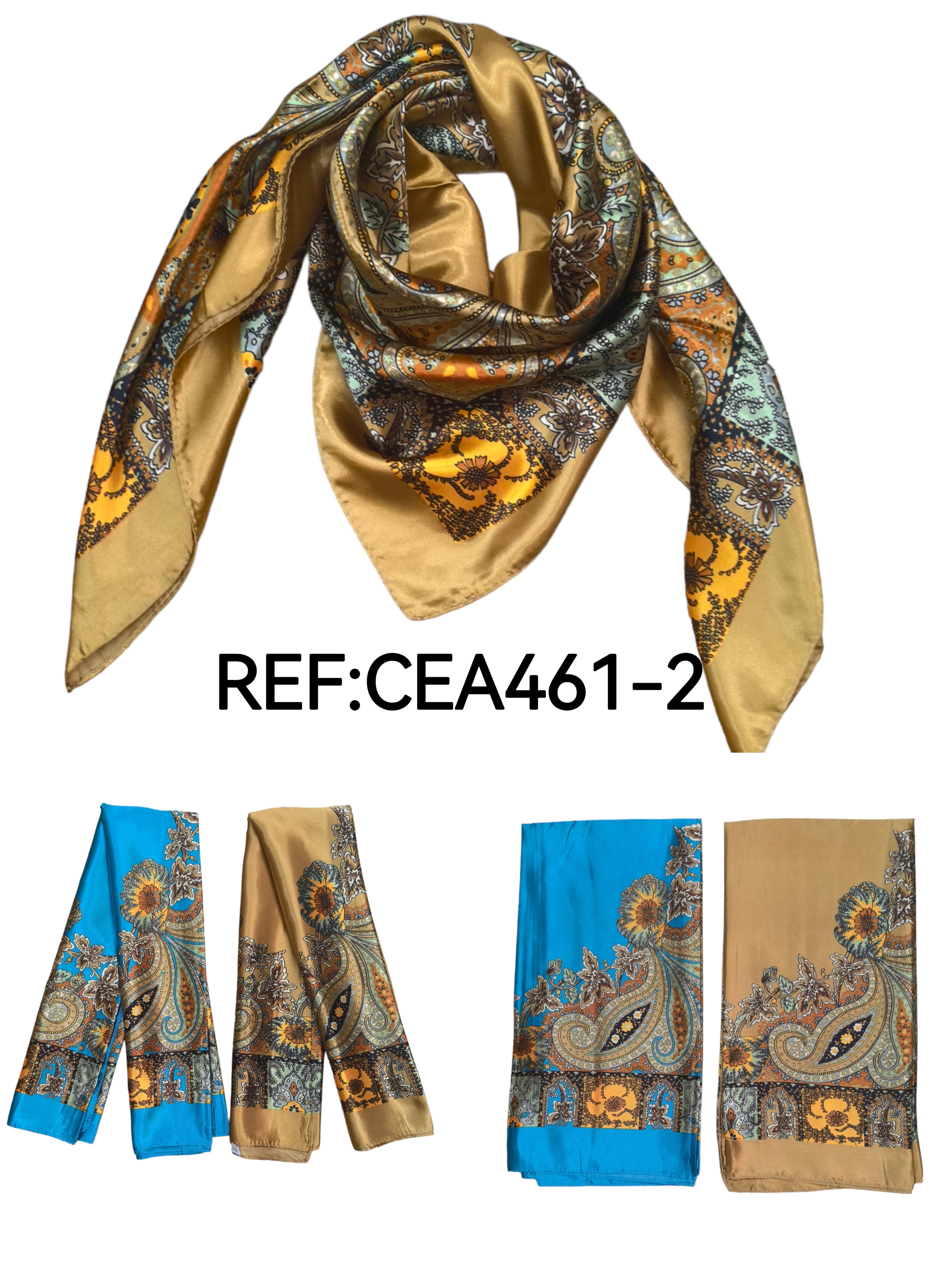 Foulard carré  90cm imprimé fantaisie (x10)#2