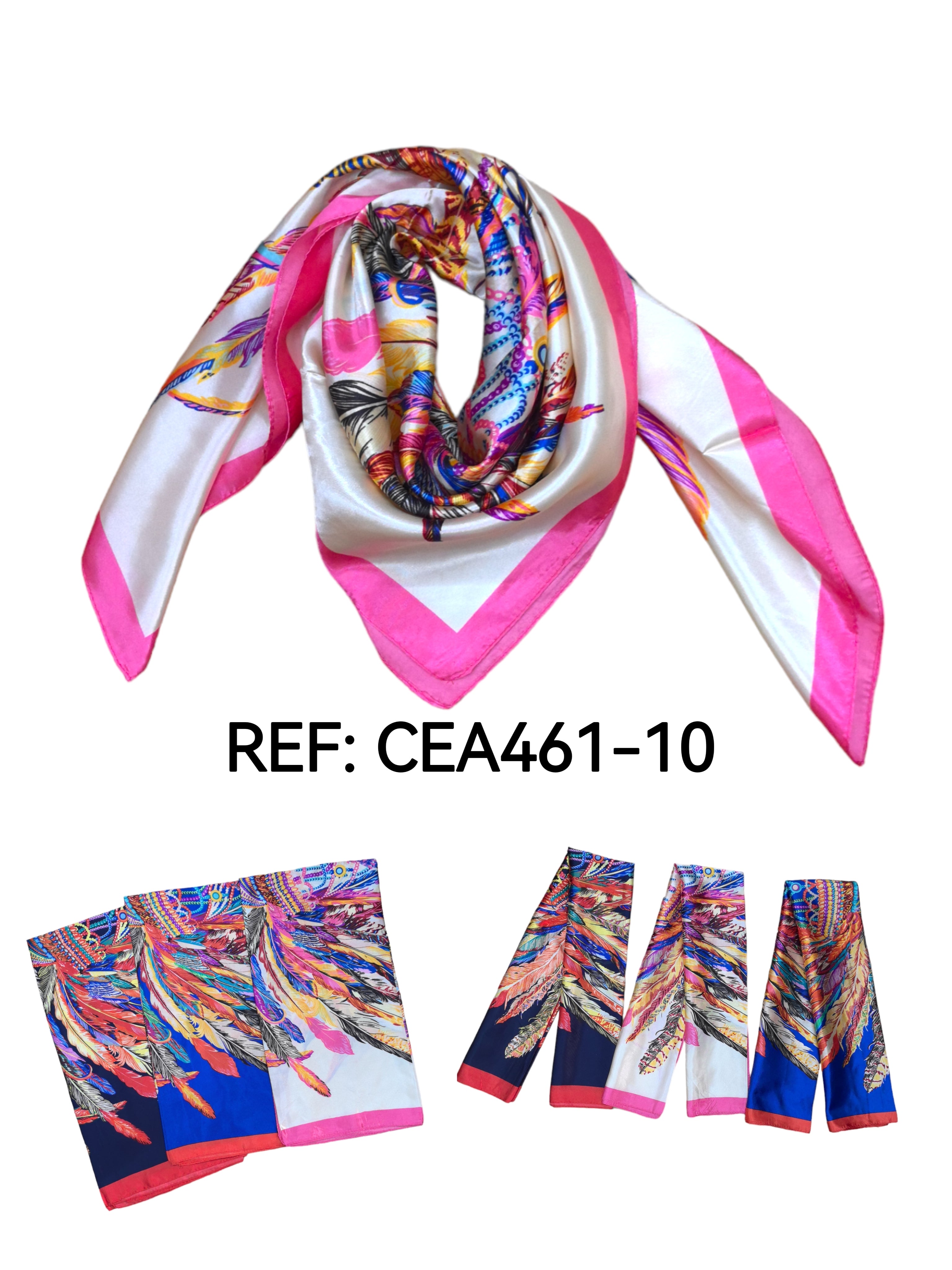 Foulard carré  90cm imprimé fantaisie (x10)#10