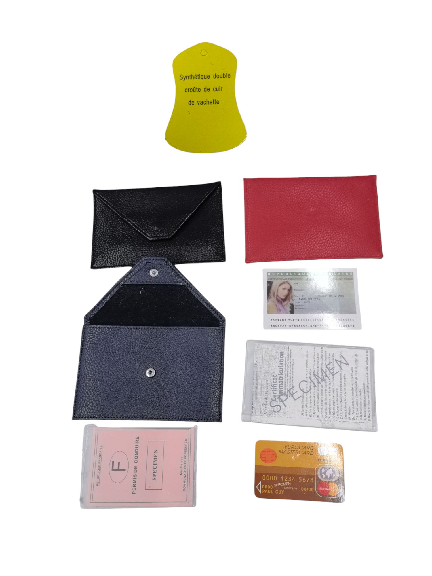 Pochette cartes Croûte de cuir vachette (x12)