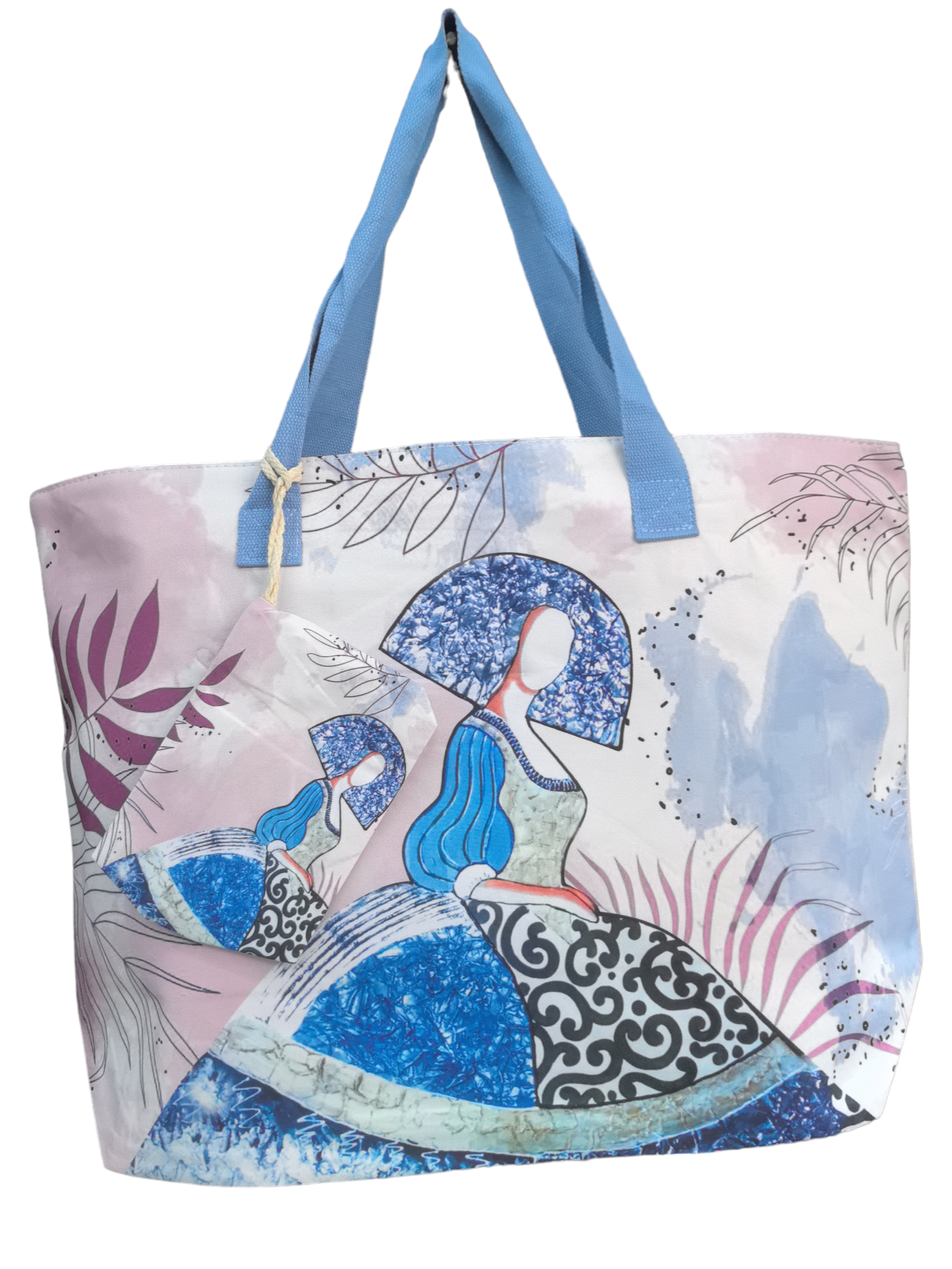 Sac de plage motif femme (x6)