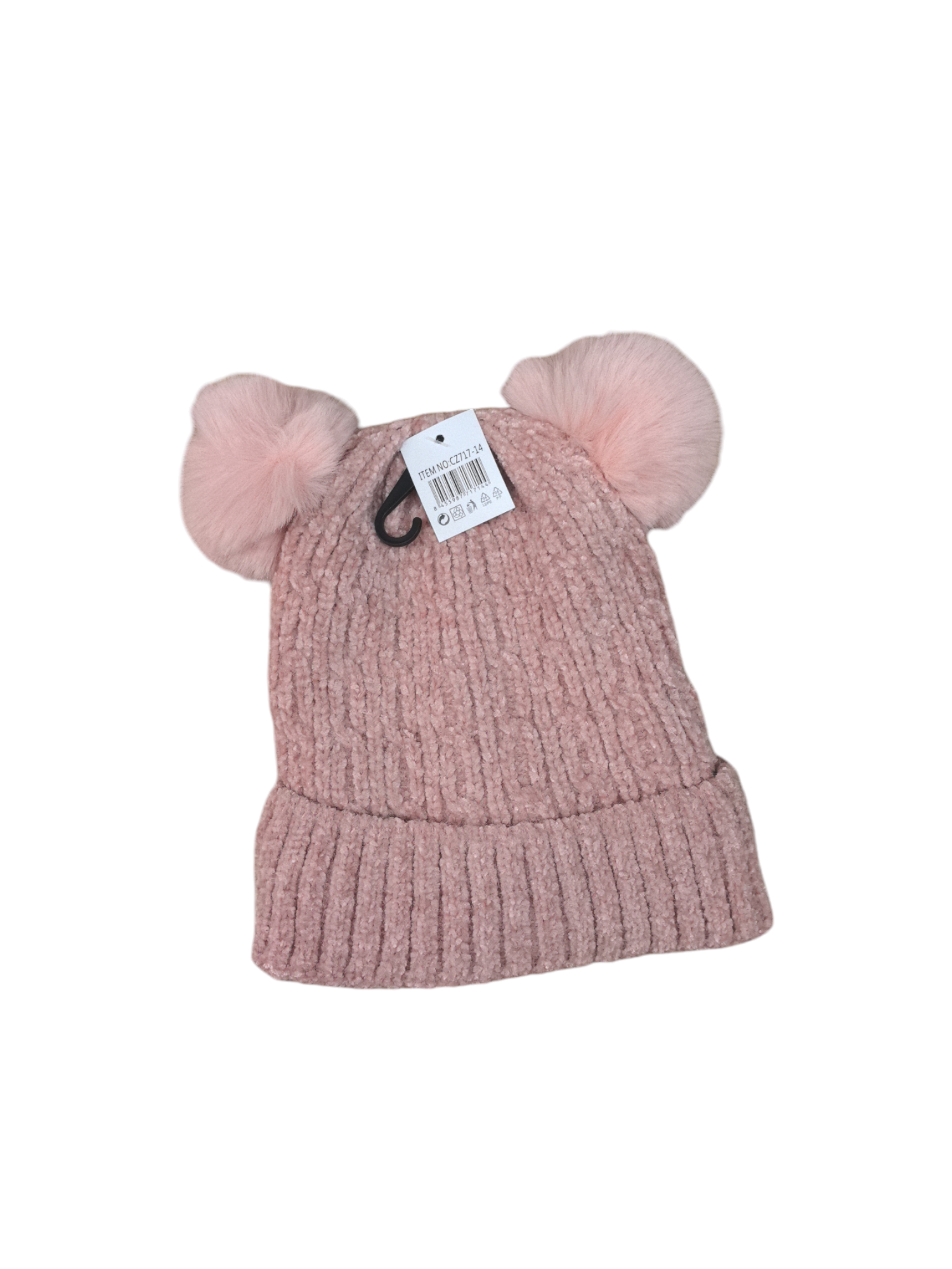 Bonnet chic à double pompon pour enfant (x12)